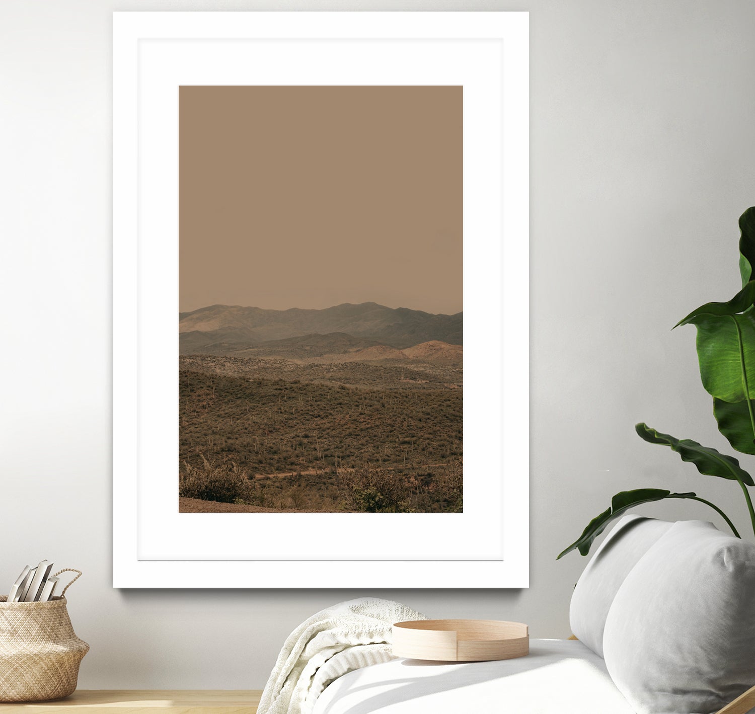 Atmospheric Layered Terrain Landscape With Warm Retro Tonal Haze by Stephanie Klatt on GIANT ART - textural landscape textural