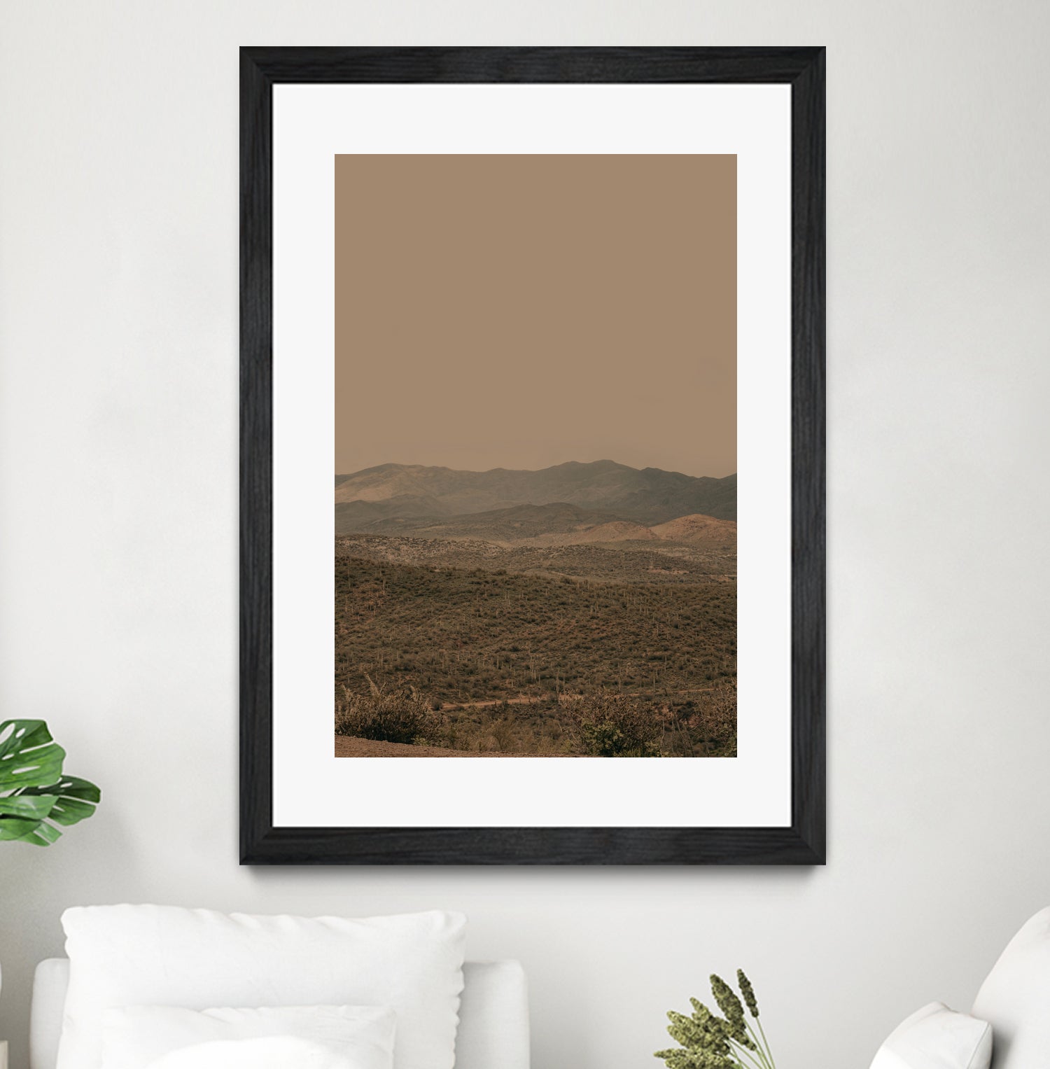 Atmospheric Layered Terrain Landscape With Warm Retro Tonal Haze by Stephanie Klatt on GIANT ART - textural landscape textural