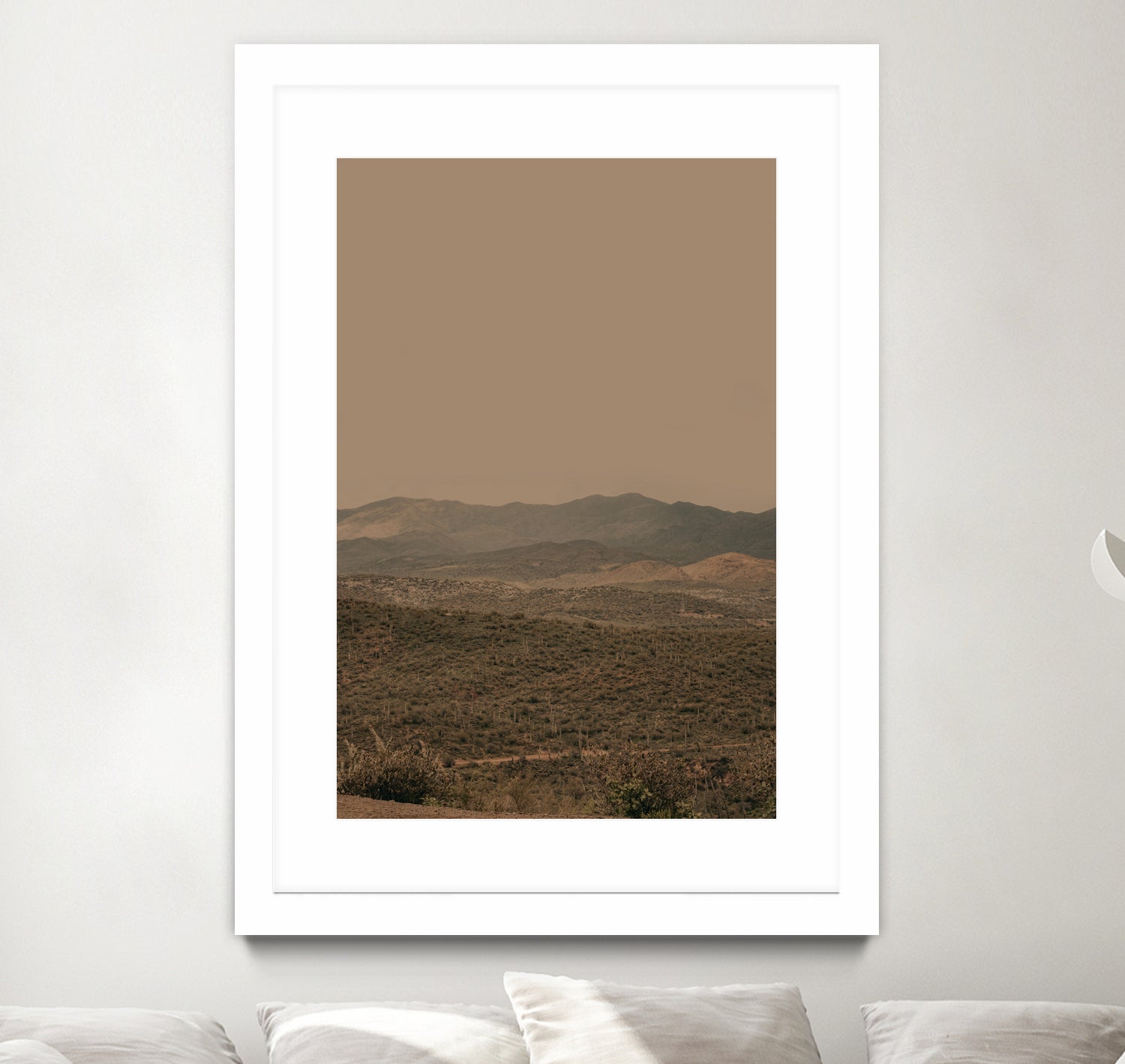 Atmospheric Layered Terrain Landscape With Warm Retro Tonal Haze by Stephanie Klatt on GIANT ART - textural landscape textural