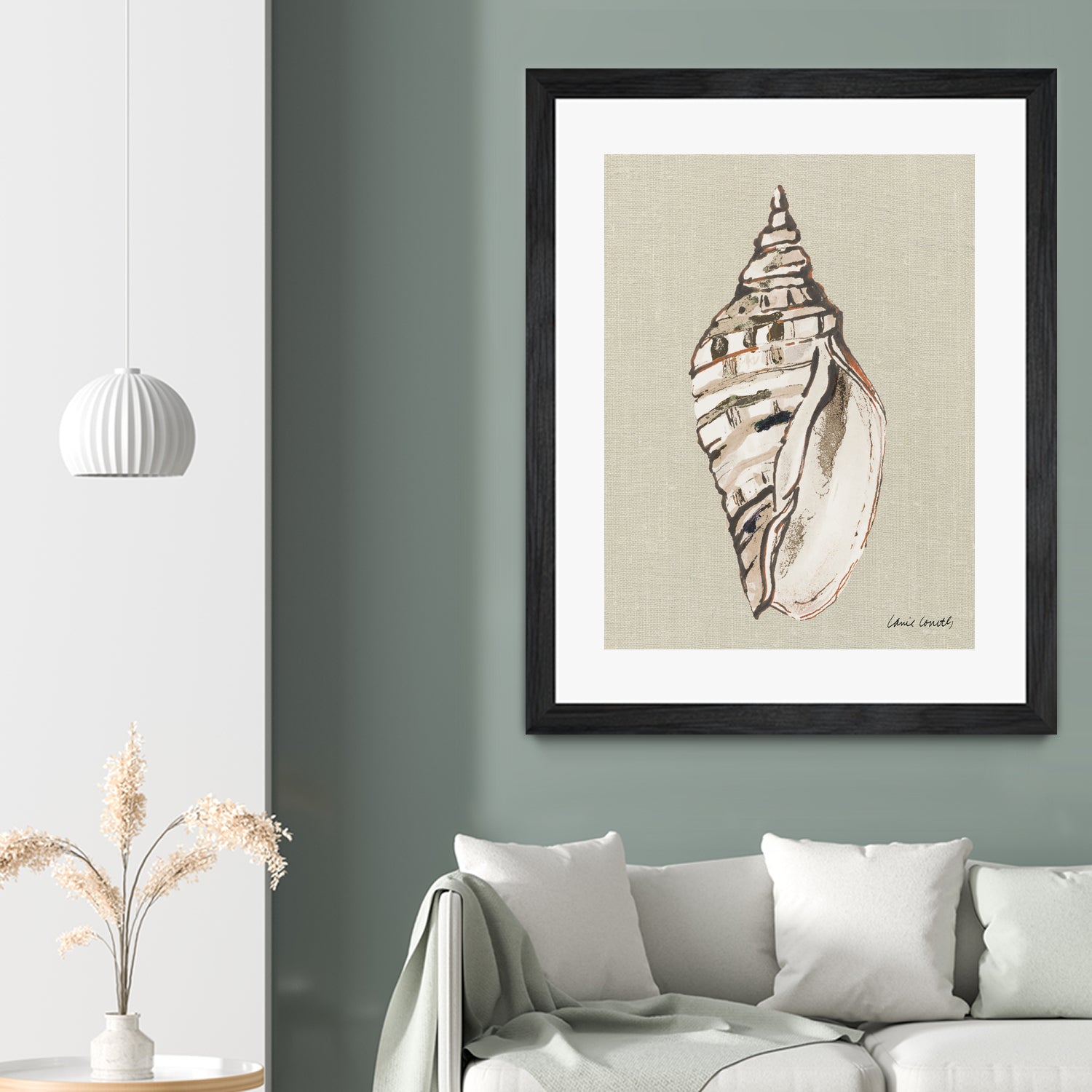 Shell on Burlap II by Lanie Loreth on GIANT ART - coastal shell