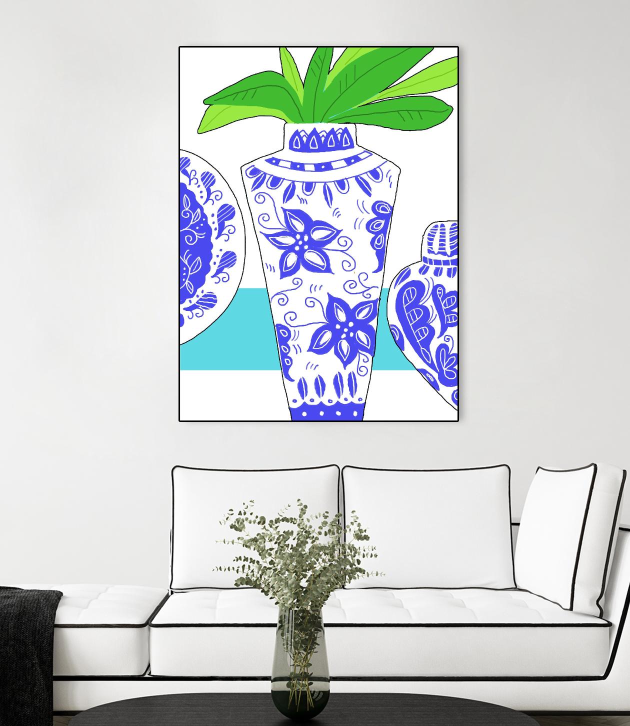 Blue Vase I by Deidre Mosher on GIANT ART - decorative