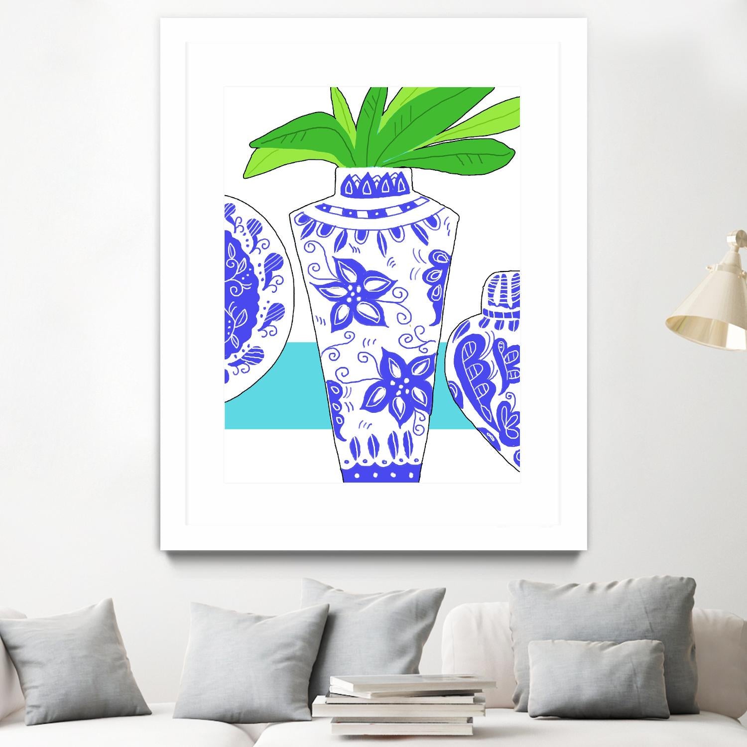 Blue Vase I by Deidre Mosher on GIANT ART - decorative