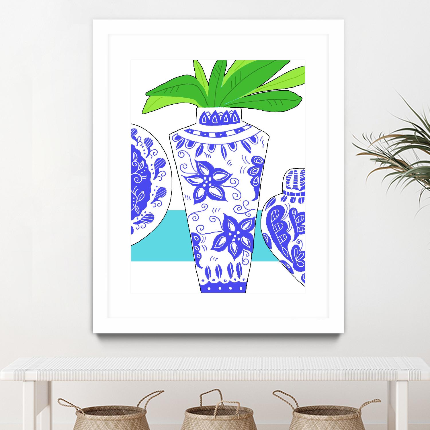 Blue Vase I by Deidre Mosher on GIANT ART - decorative