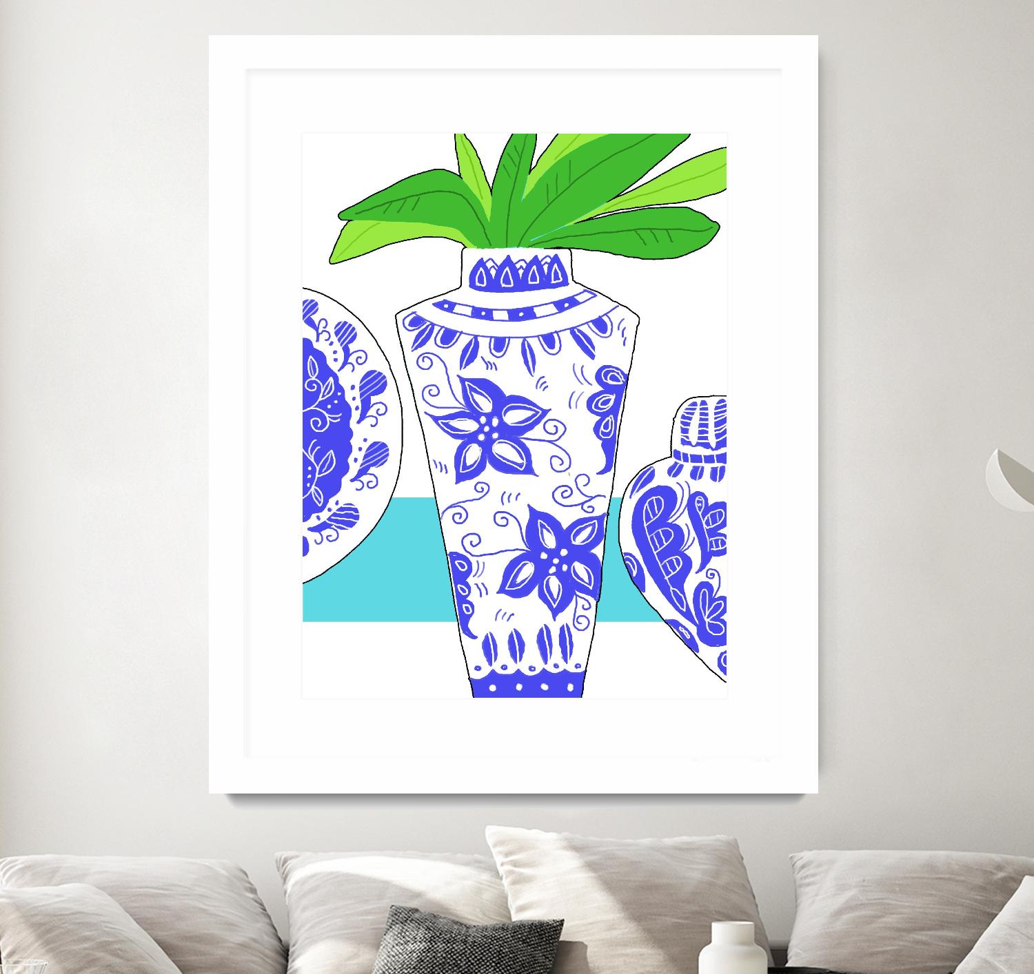 Blue Vase I by Deidre Mosher on GIANT ART - decorative