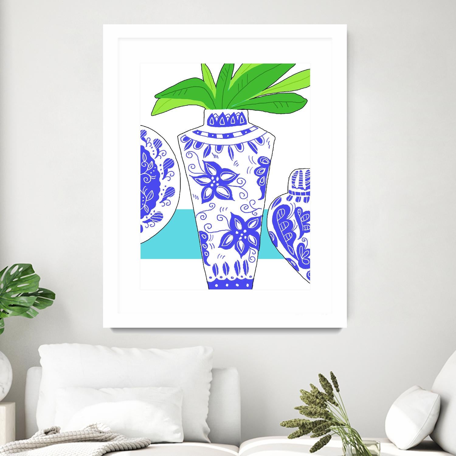 Blue Vase I by Deidre Mosher on GIANT ART - decorative