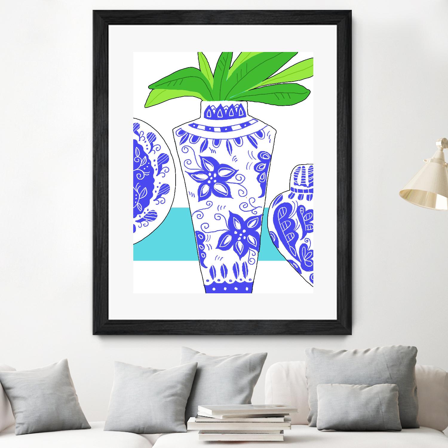 Blue Vase I by Deidre Mosher on GIANT ART - decorative