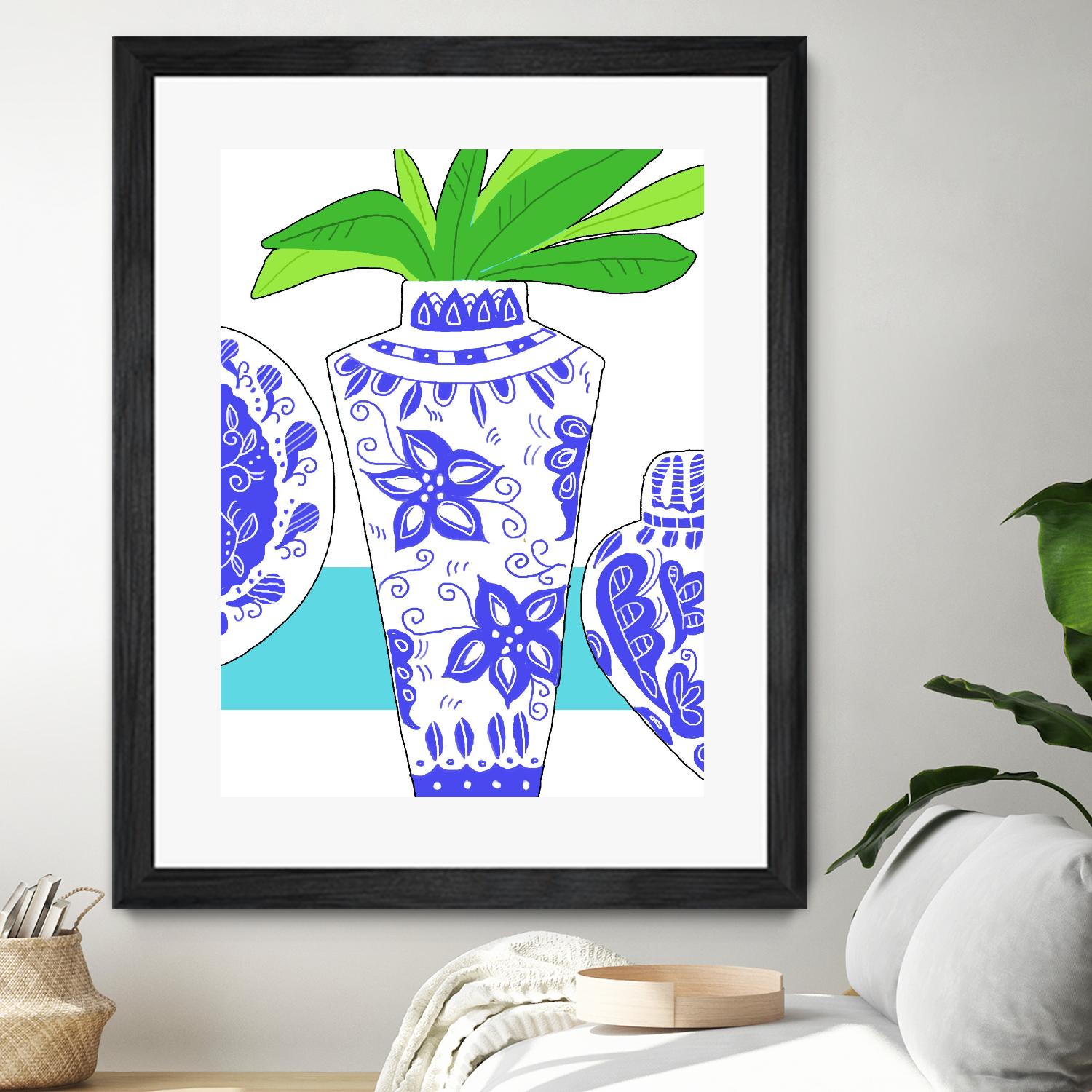 Blue Vase I by Deidre Mosher on GIANT ART - decorative