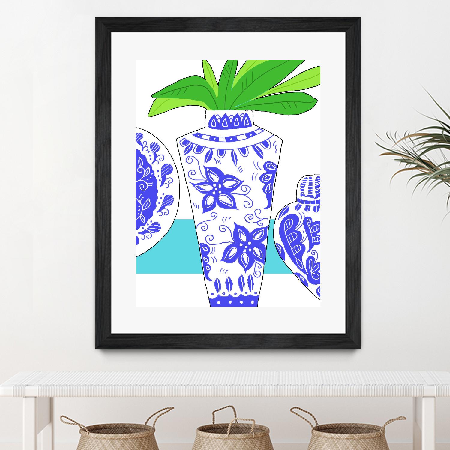 Blue Vase I by Deidre Mosher on GIANT ART - decorative