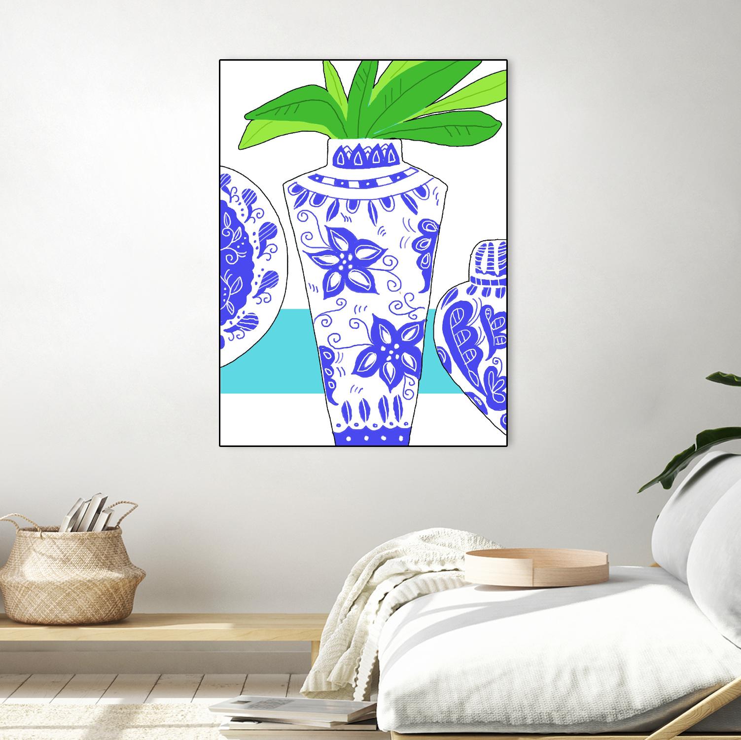 Blue Vase I by Deidre Mosher on GIANT ART - decorative