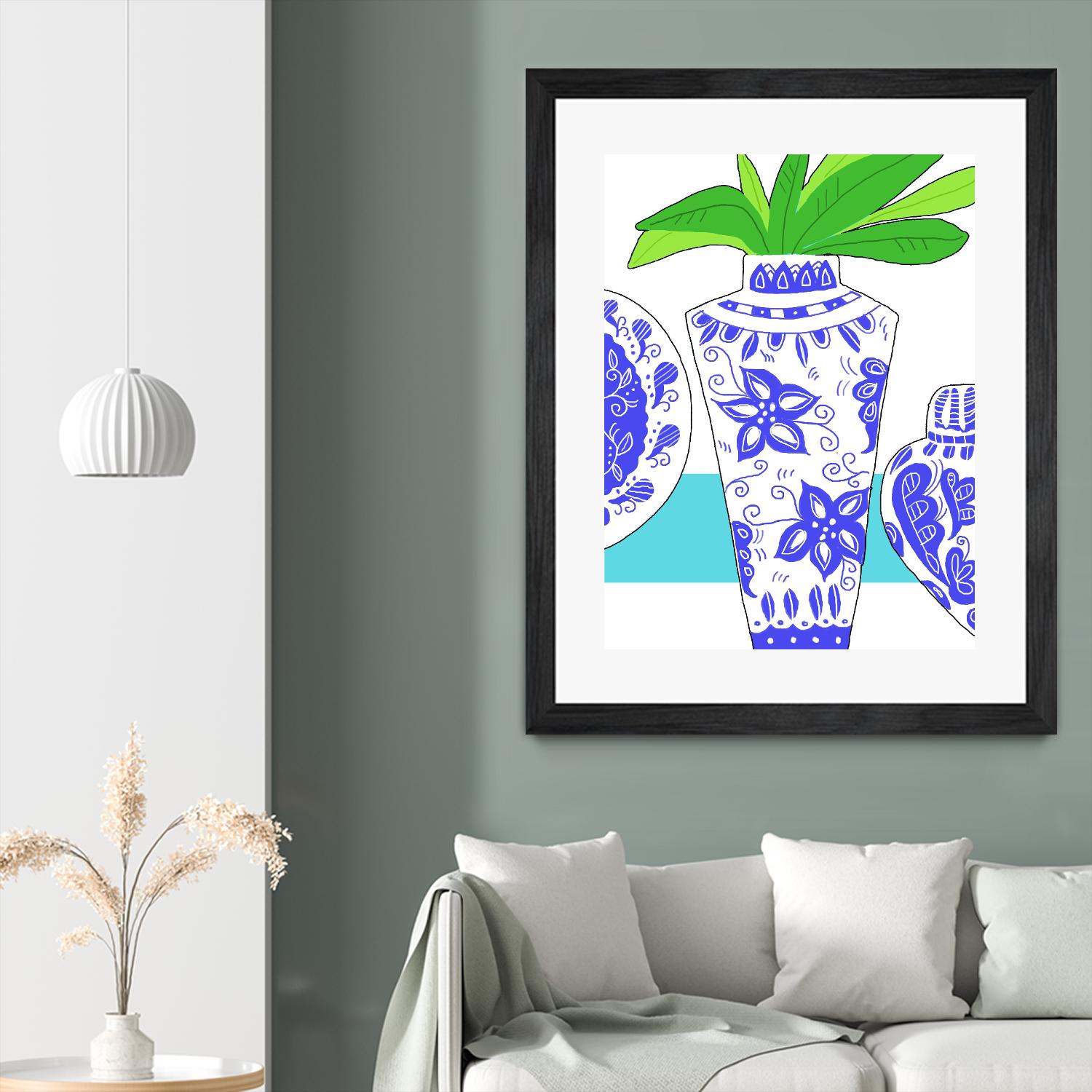 Blue Vase I by Deidre Mosher on GIANT ART - decorative