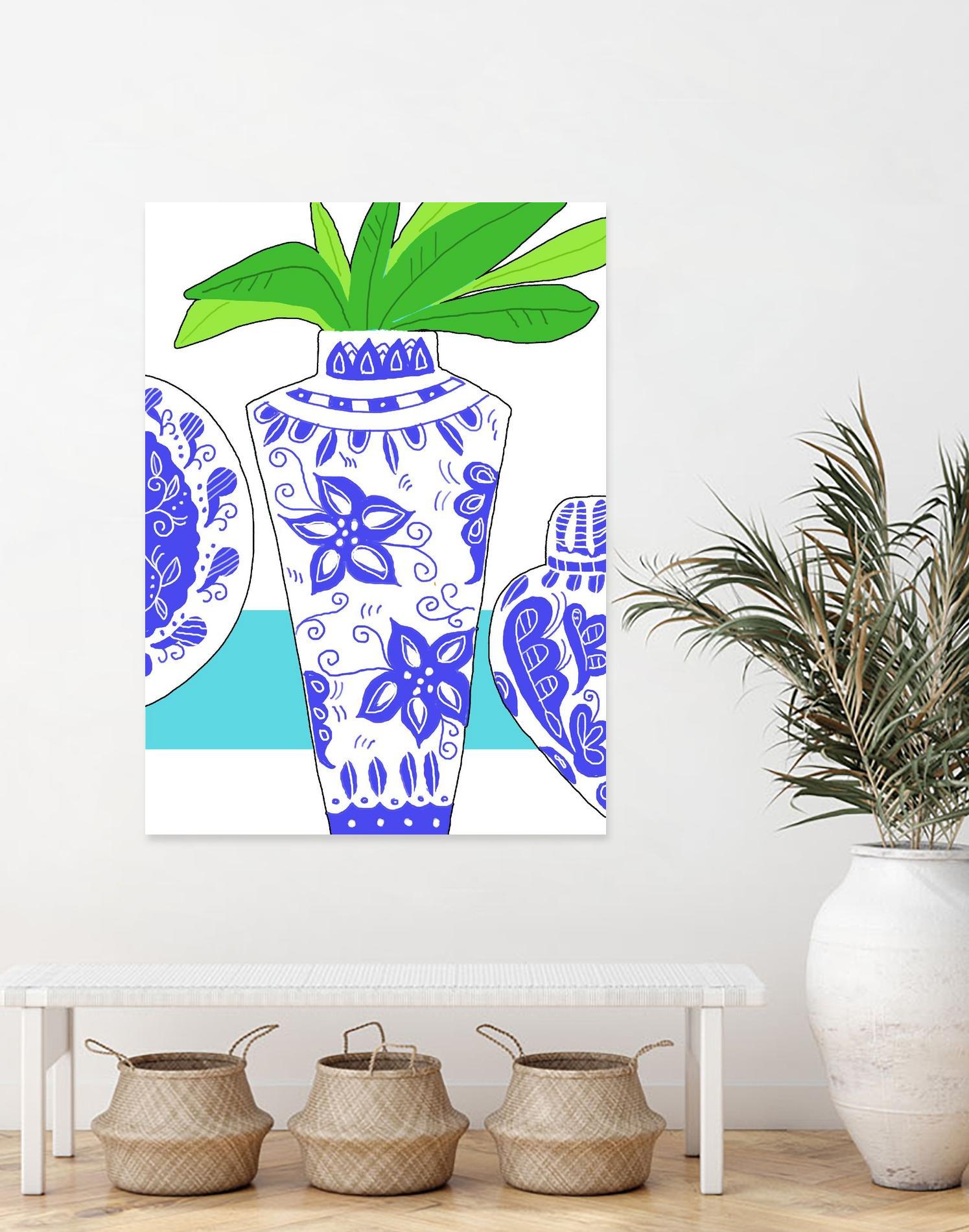 Blue Vase I by Deidre Mosher on GIANT ART - decorative