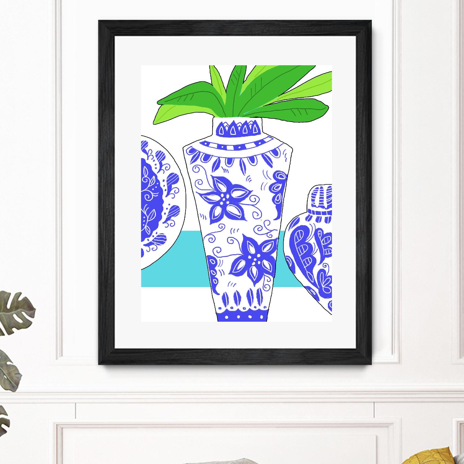 Blue Vase I by Deidre Mosher on GIANT ART - decorative