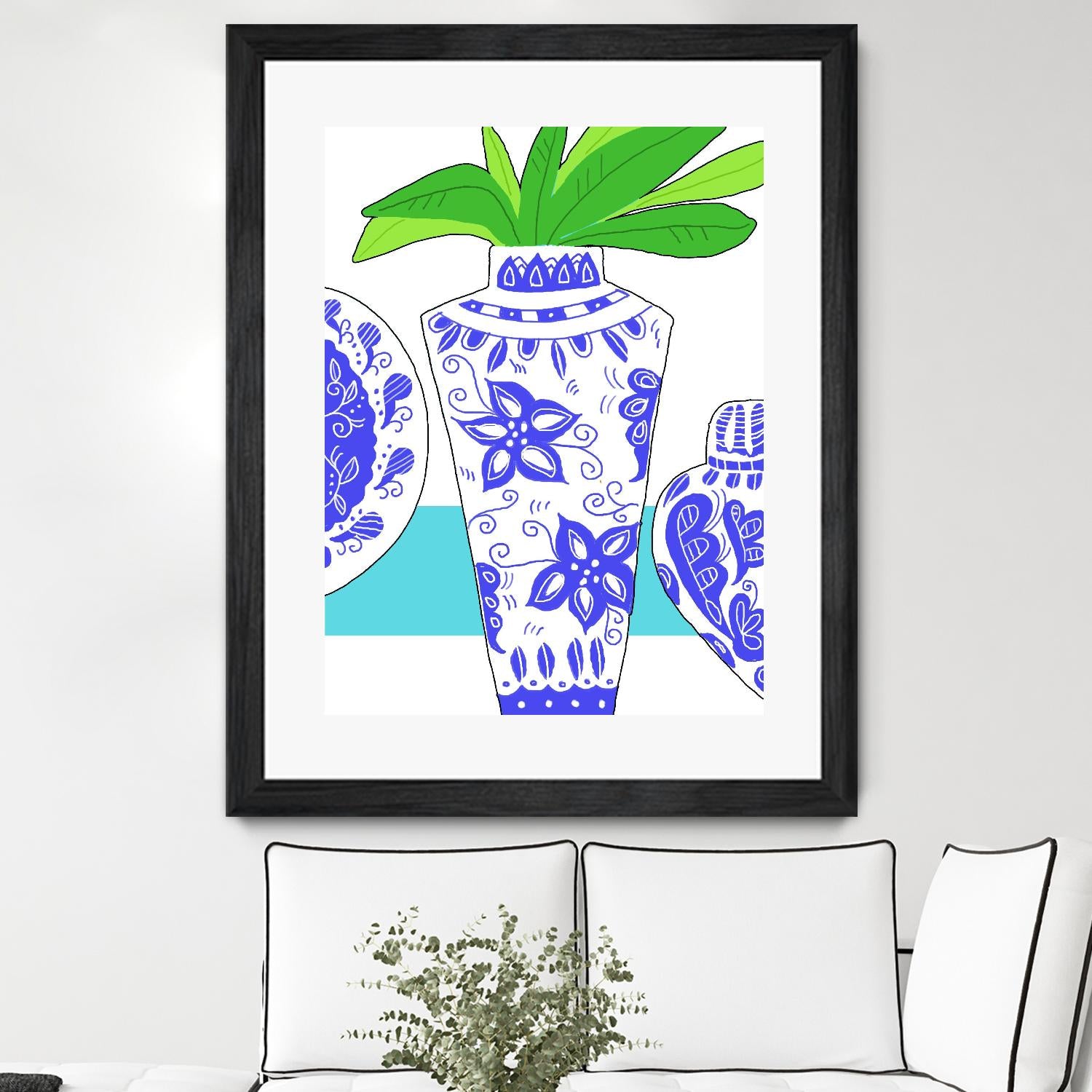 Blue Vase I by Deidre Mosher on GIANT ART - decorative