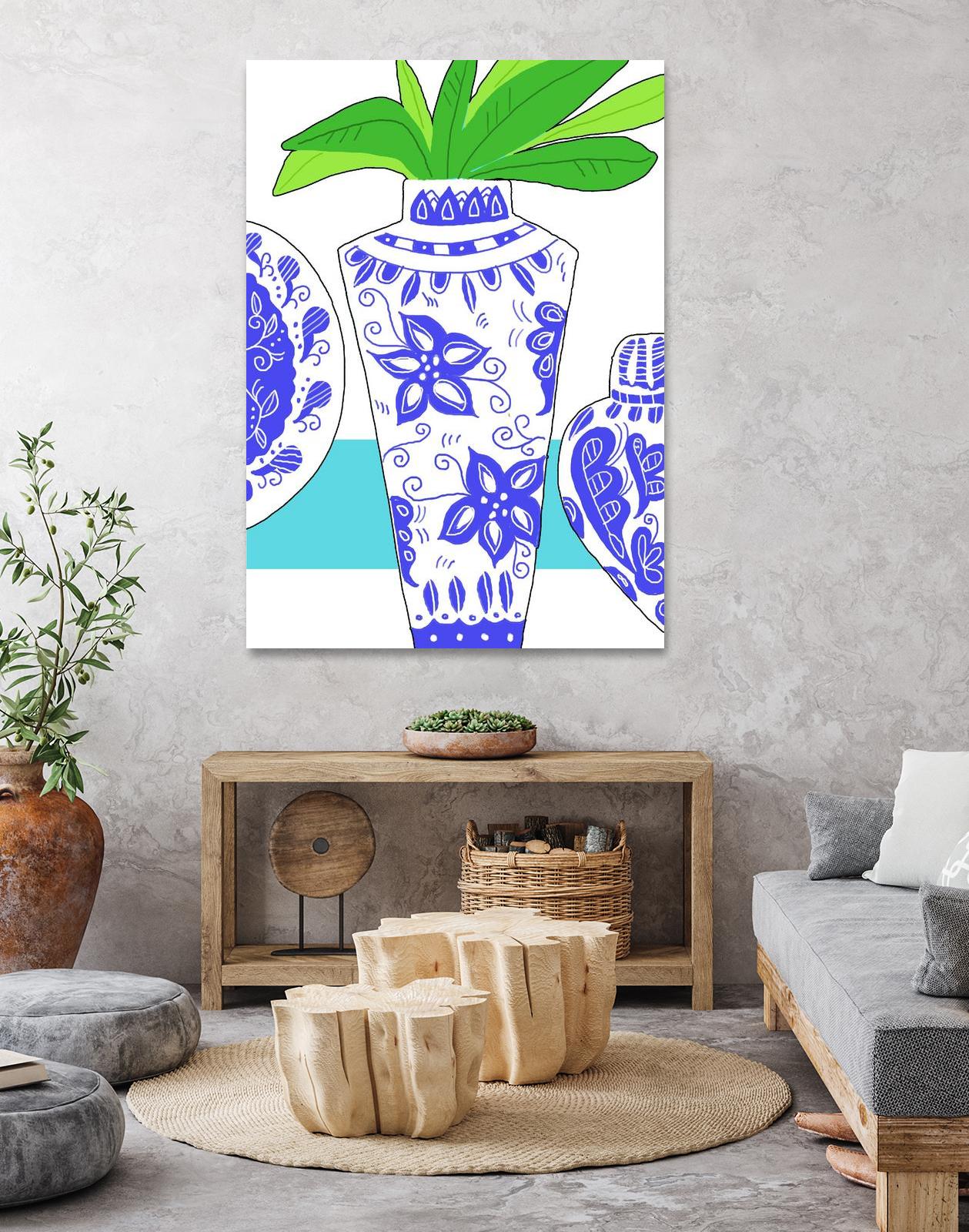 Blue Vase I by Deidre Mosher on GIANT ART - decorative