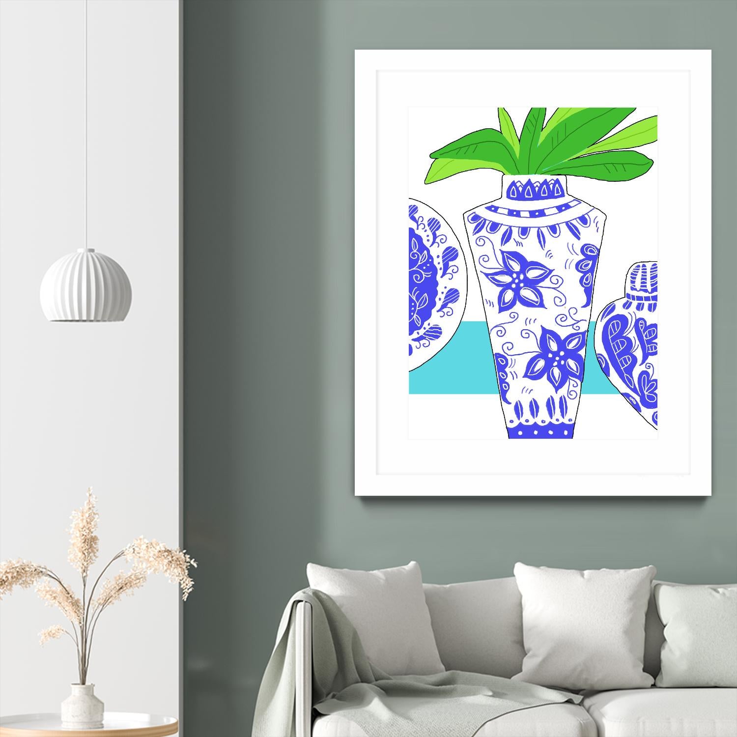 Blue Vase I by Deidre Mosher on GIANT ART - decorative