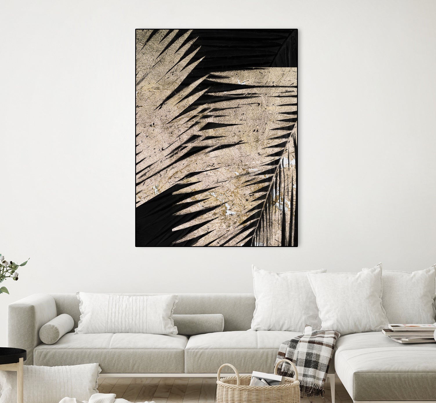 Neutral Palmas on Black I by Patricia Pinto on GIANT ART - palms palmas