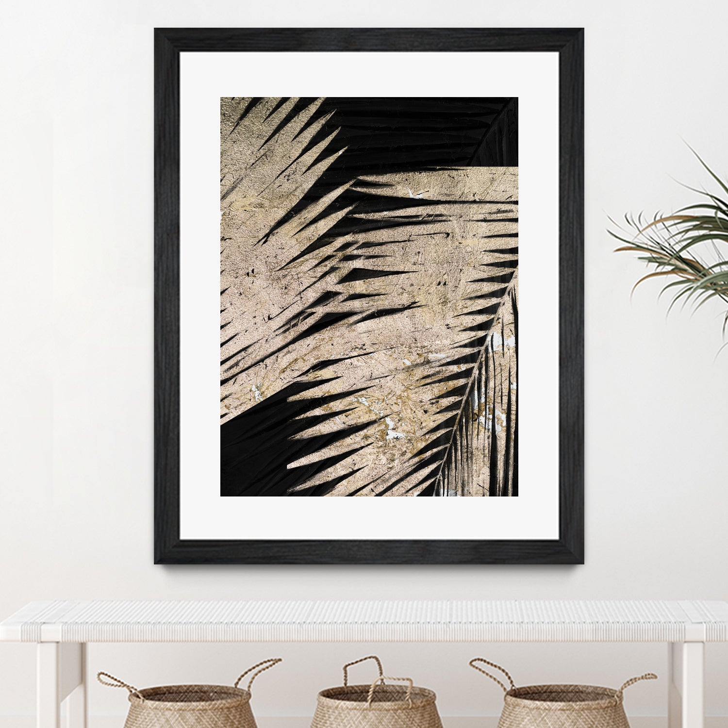 Neutral Palmas on Black I by Patricia Pinto on GIANT ART - palms palmas