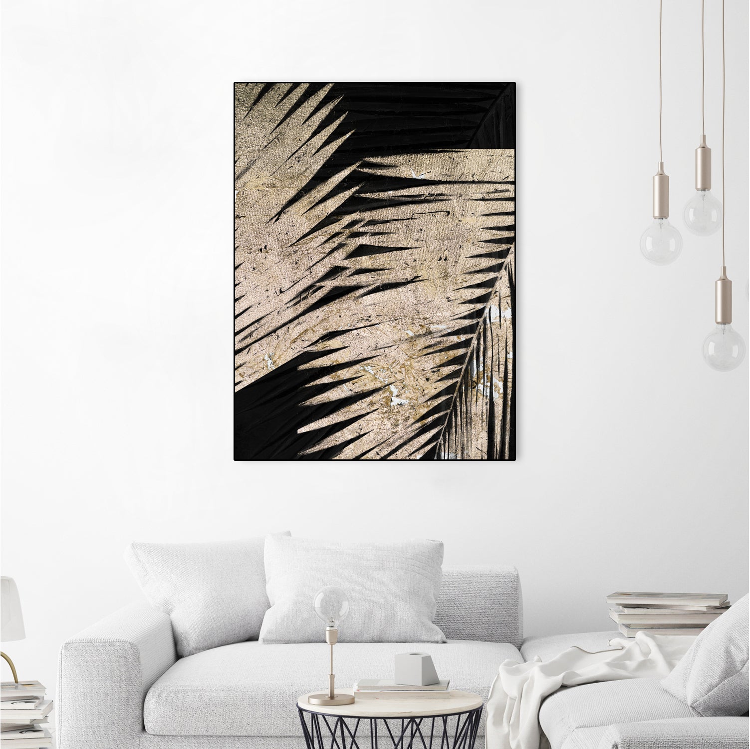 Neutral Palmas on Black I by Patricia Pinto on GIANT ART - palms palmas