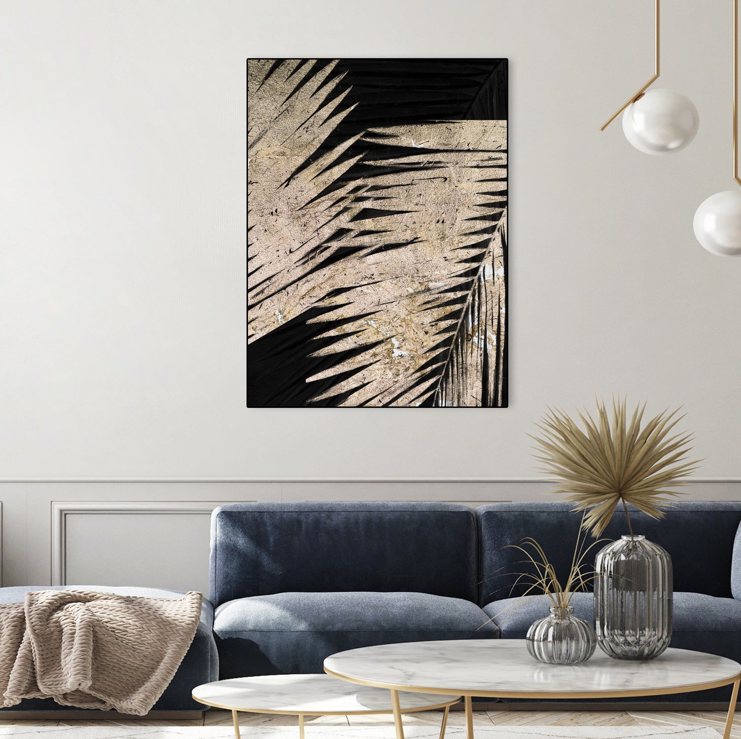 Neutral Palmas on Black I by Patricia Pinto on GIANT ART - palms palmas