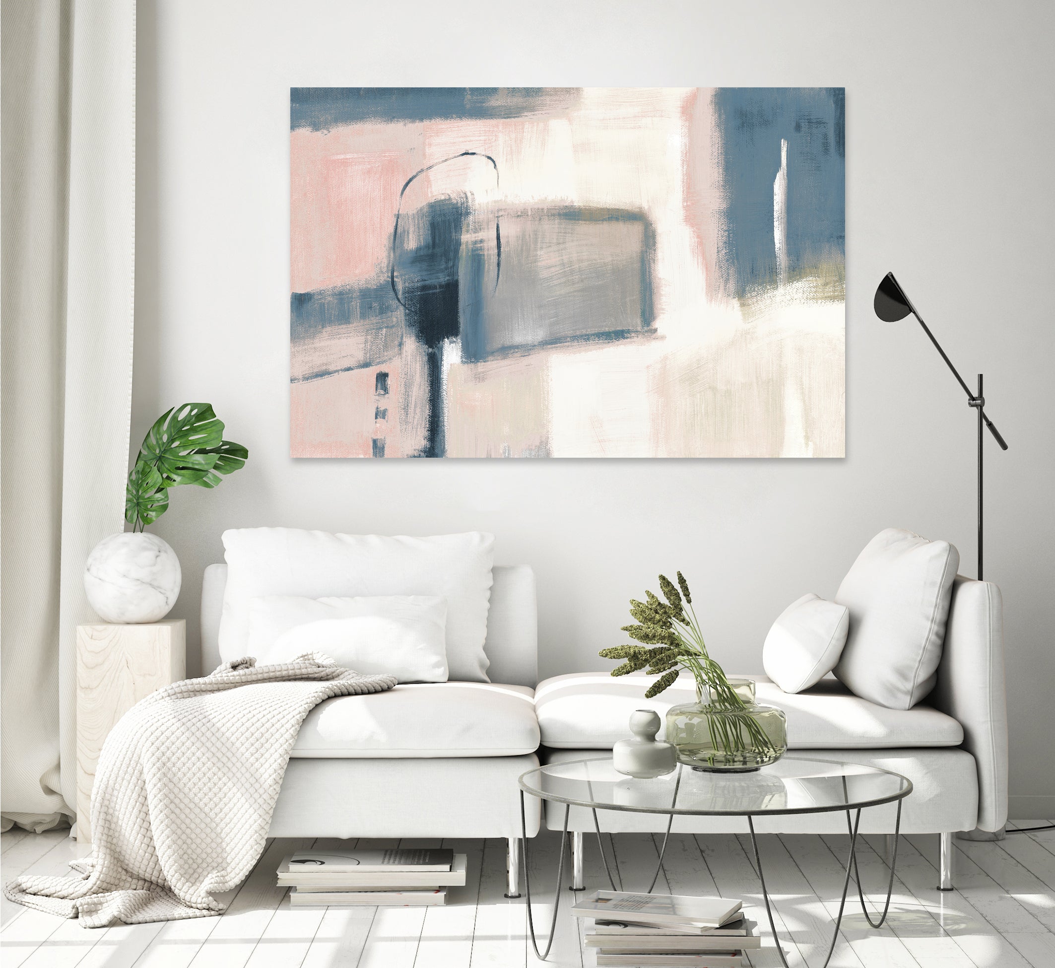 Pink and Blue Abstract II by Lanie Loreth on GIANT ART - abstract abstract