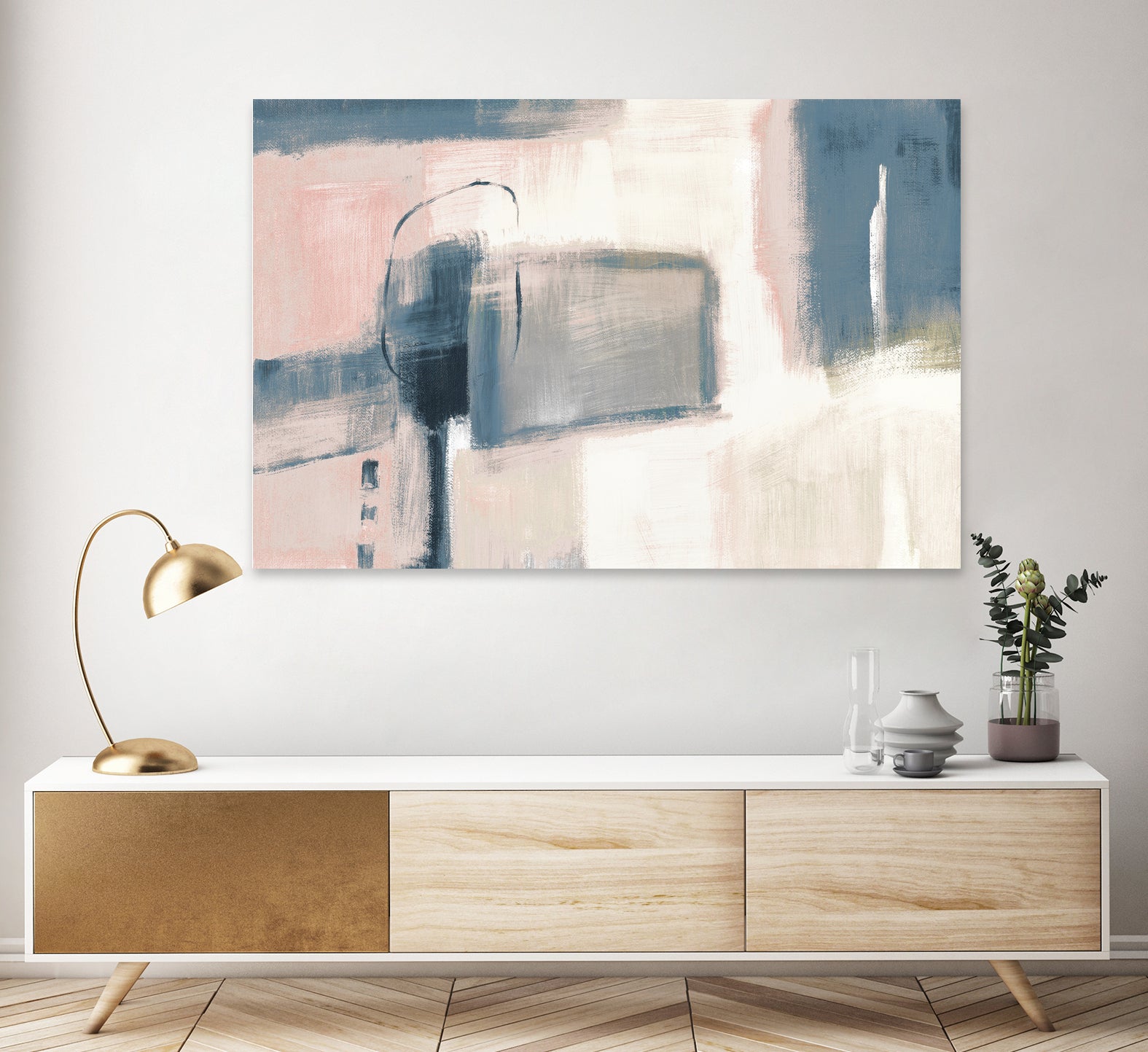 Pink and Blue Abstract II by Lanie Loreth on GIANT ART - abstract abstract