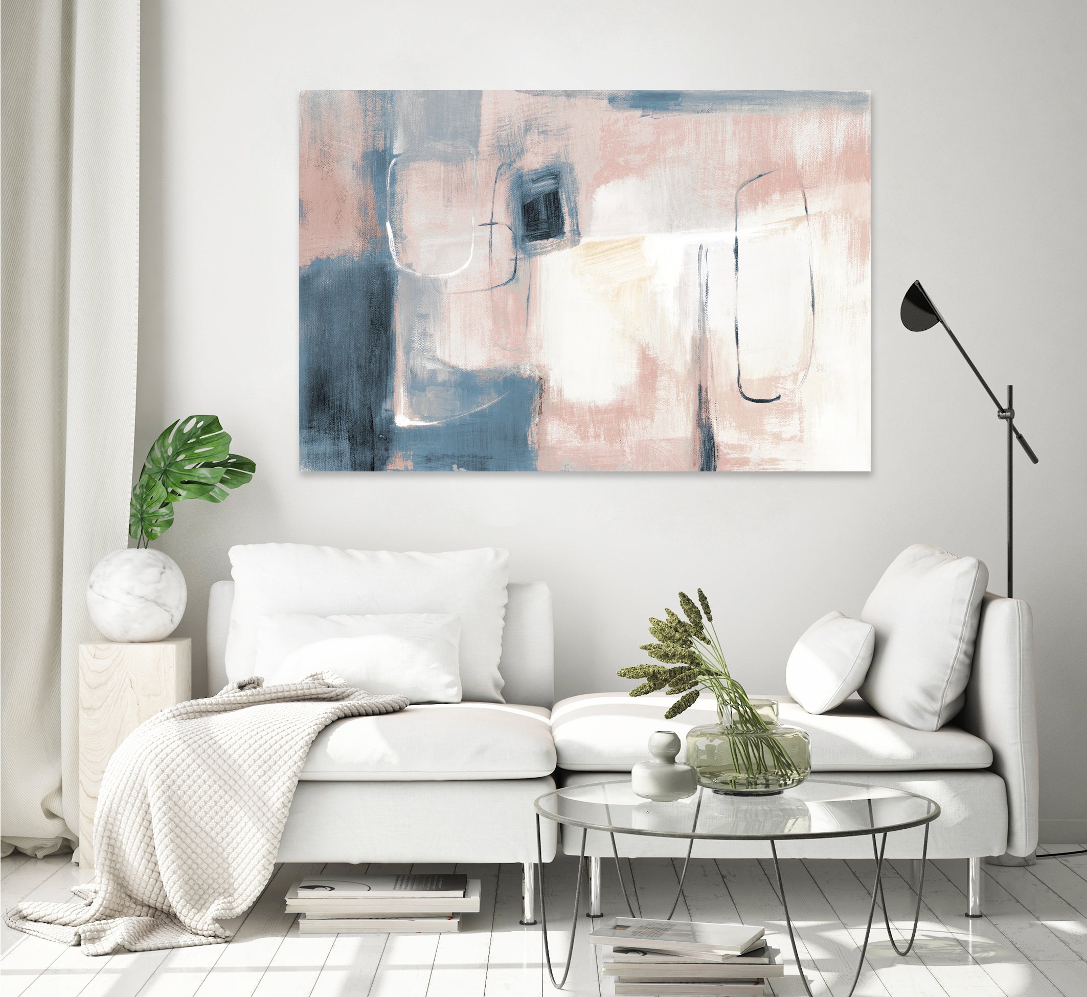 Pink and Blue Abstract I by Lanie Loreth on GIANT ART - abstract abstract
