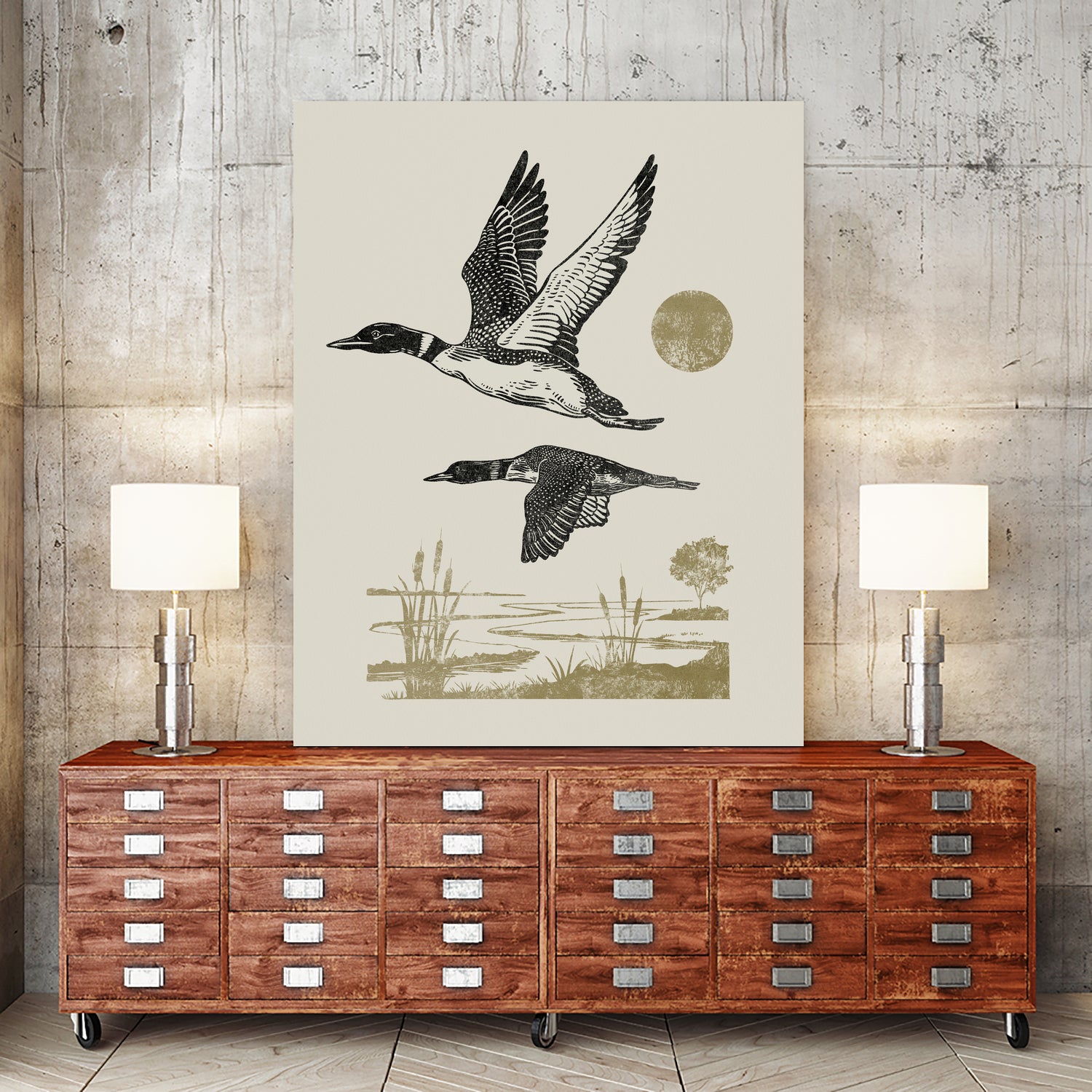 Lake Meditation ll by Victoria Barnes on GIANT ART - animals nature birds