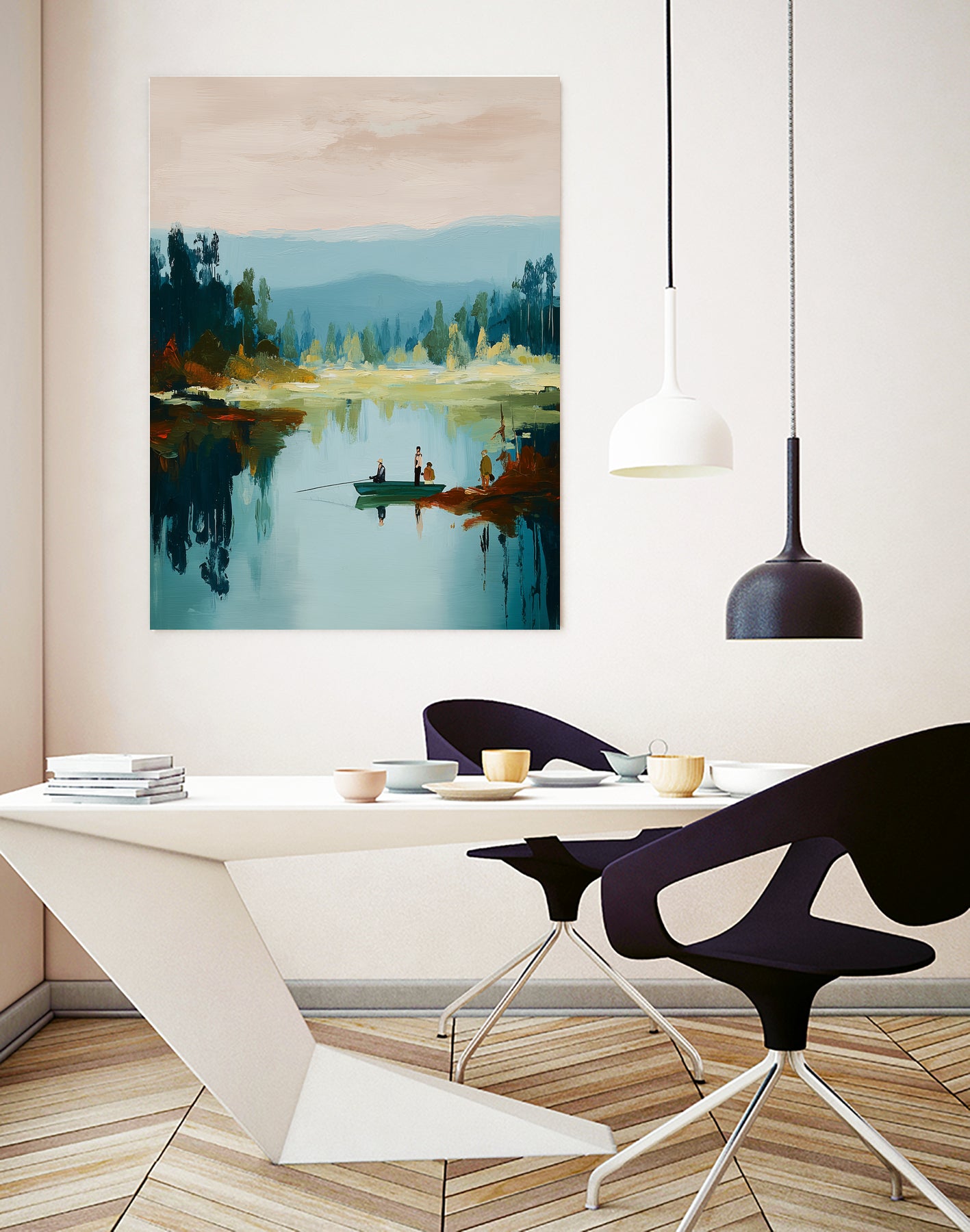 Morning on The Lake I by Paula Freeman on GIANT ART - landscapes seascapes lakes rivers