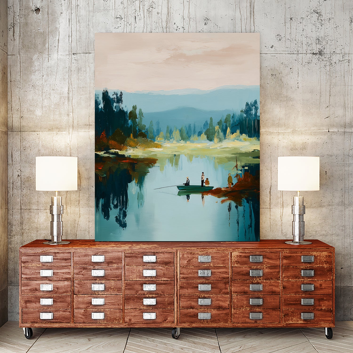 Morning on The Lake I by Paula Freeman on GIANT ART - landscapes seascapes lakes rivers