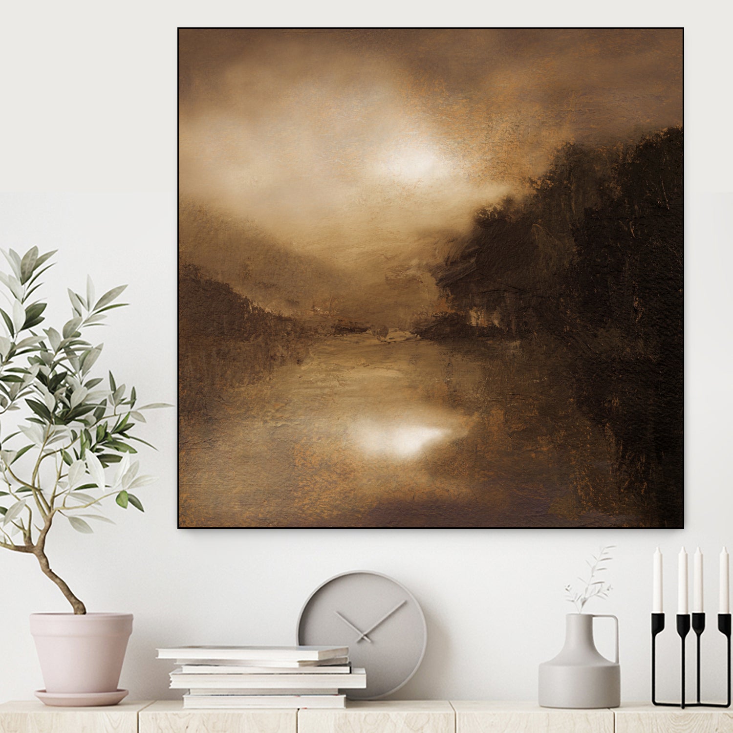 Hazy Moon by Sheila Finch on GIANT ART - landscapes seascapes lakes rivers