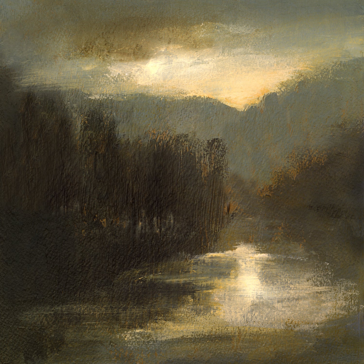 Nocturne in Gold by Sheila Finch on GIANT ART - landscapes seascapes lakes rivers