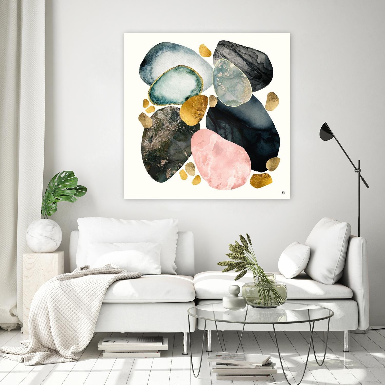 Pebble Abstract by SpaceFrog Designs on GIANT ART - gold shapes