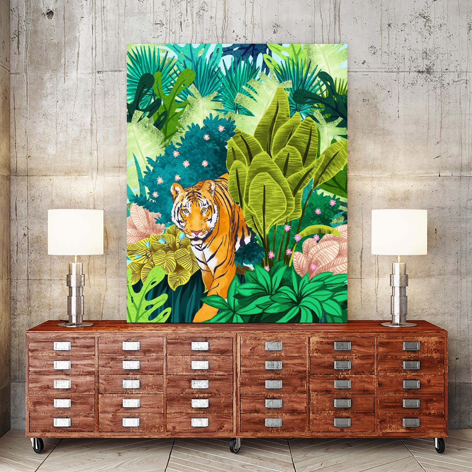 Jungle Tiger by 83 oranges on GIANT ART - orange digital jungle