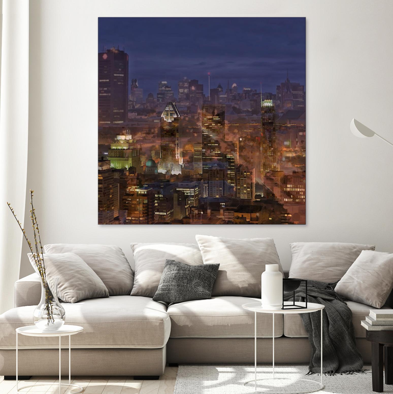 Montreal view by Jefd on GIANT ART - blue city scene