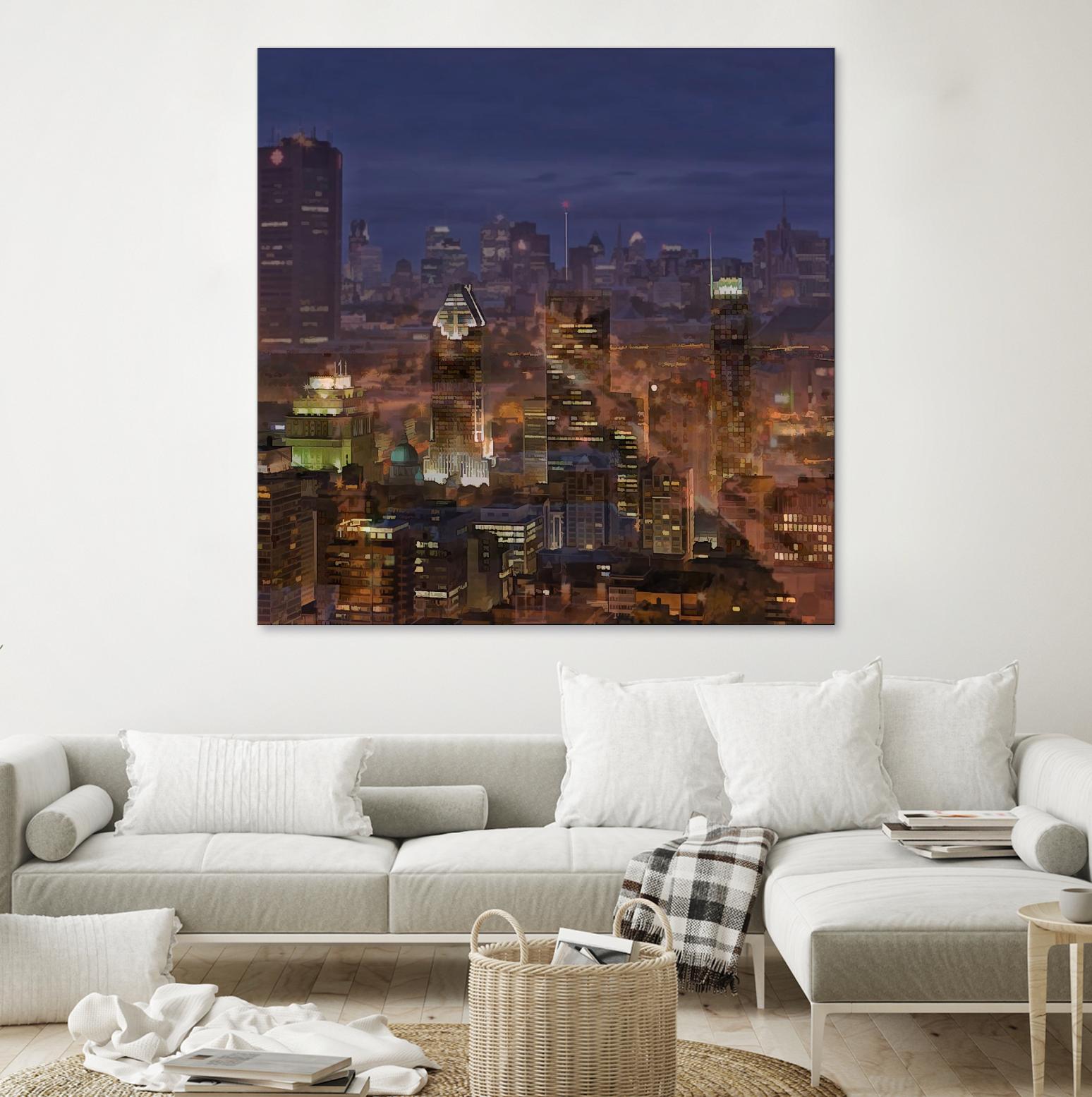 Montreal view by Jefd on GIANT ART - blue city scene