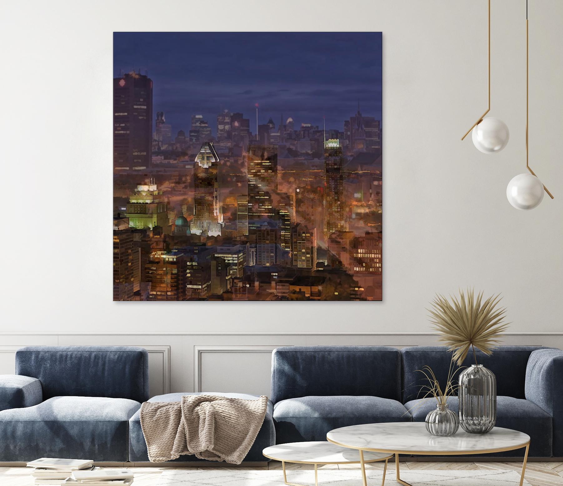 Montreal view by Jefd on GIANT ART - blue city scene