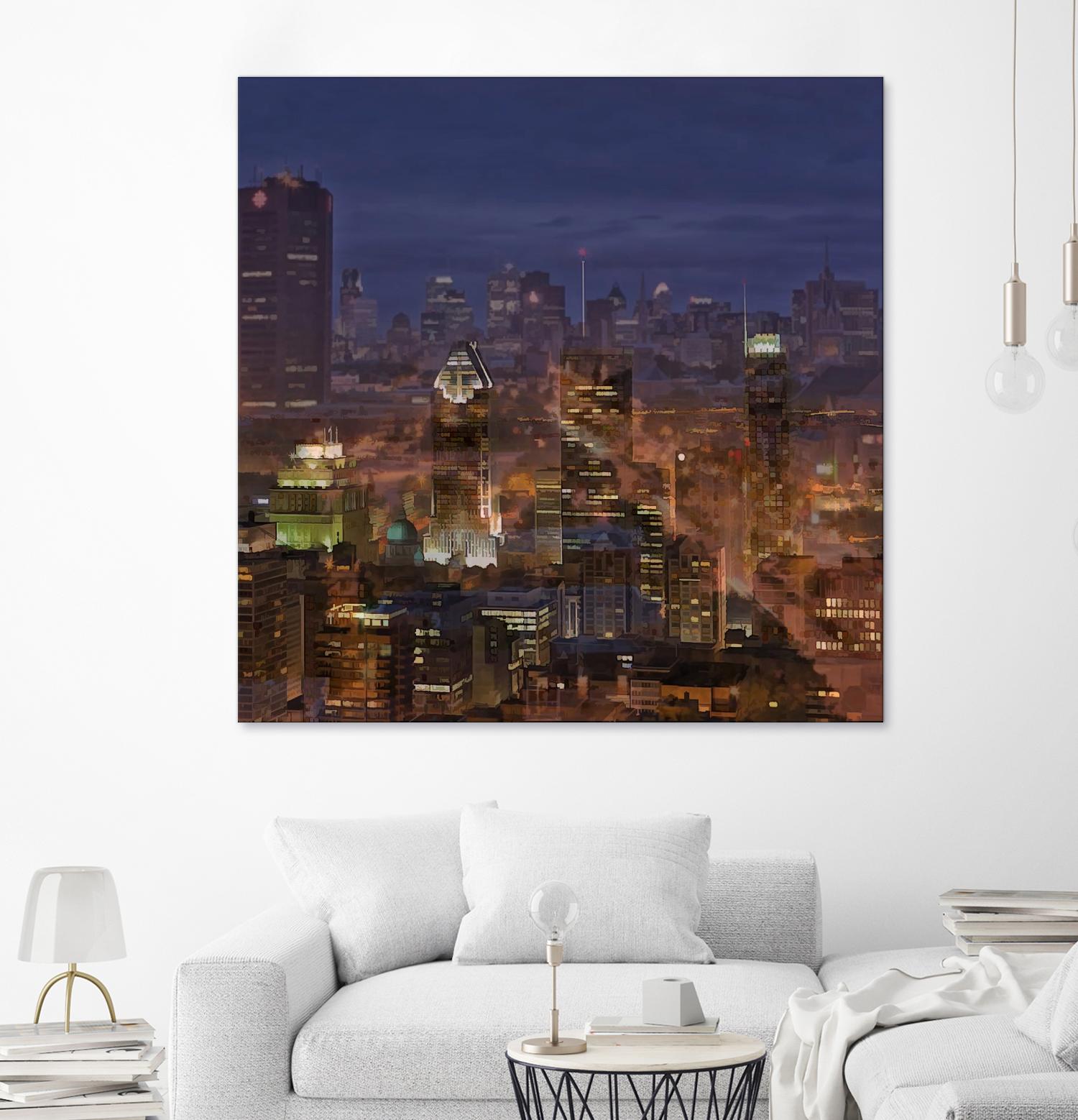 Montreal view by Jefd on GIANT ART - blue city scene