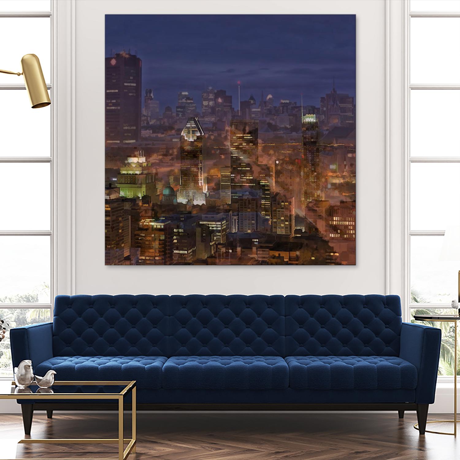 Montreal view by Jefd on GIANT ART - blue city scene