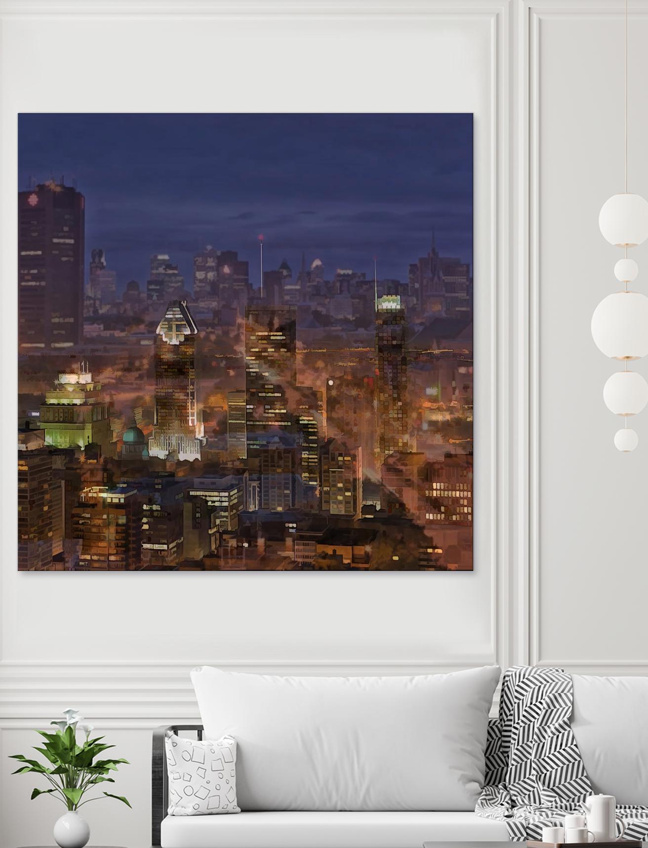 Montreal view by Jefd on GIANT ART - blue city scene