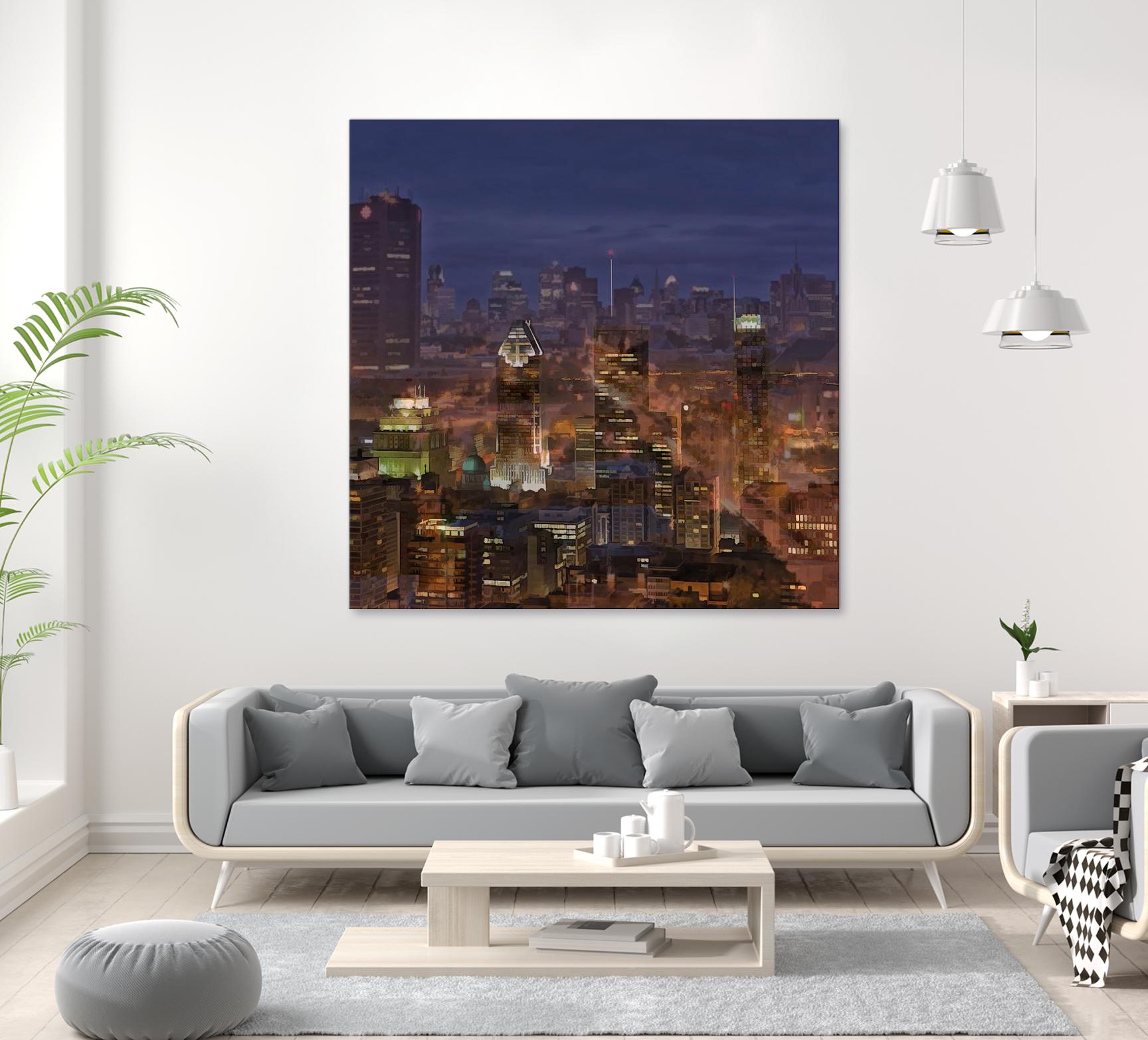 Montreal view by Jefd on GIANT ART - blue city scene