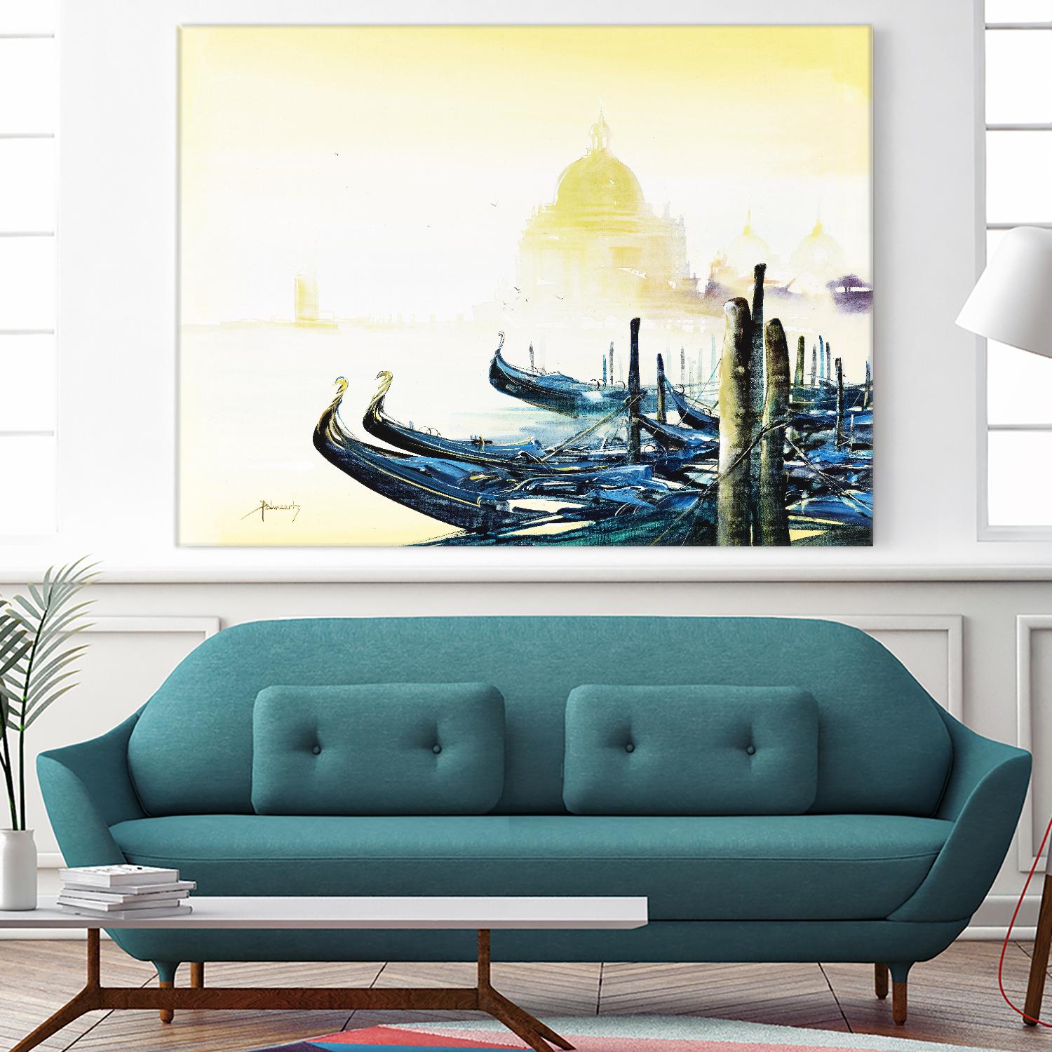 Les bleus attachements by Roland Palmaerts on GIANT ART - blue sea scene