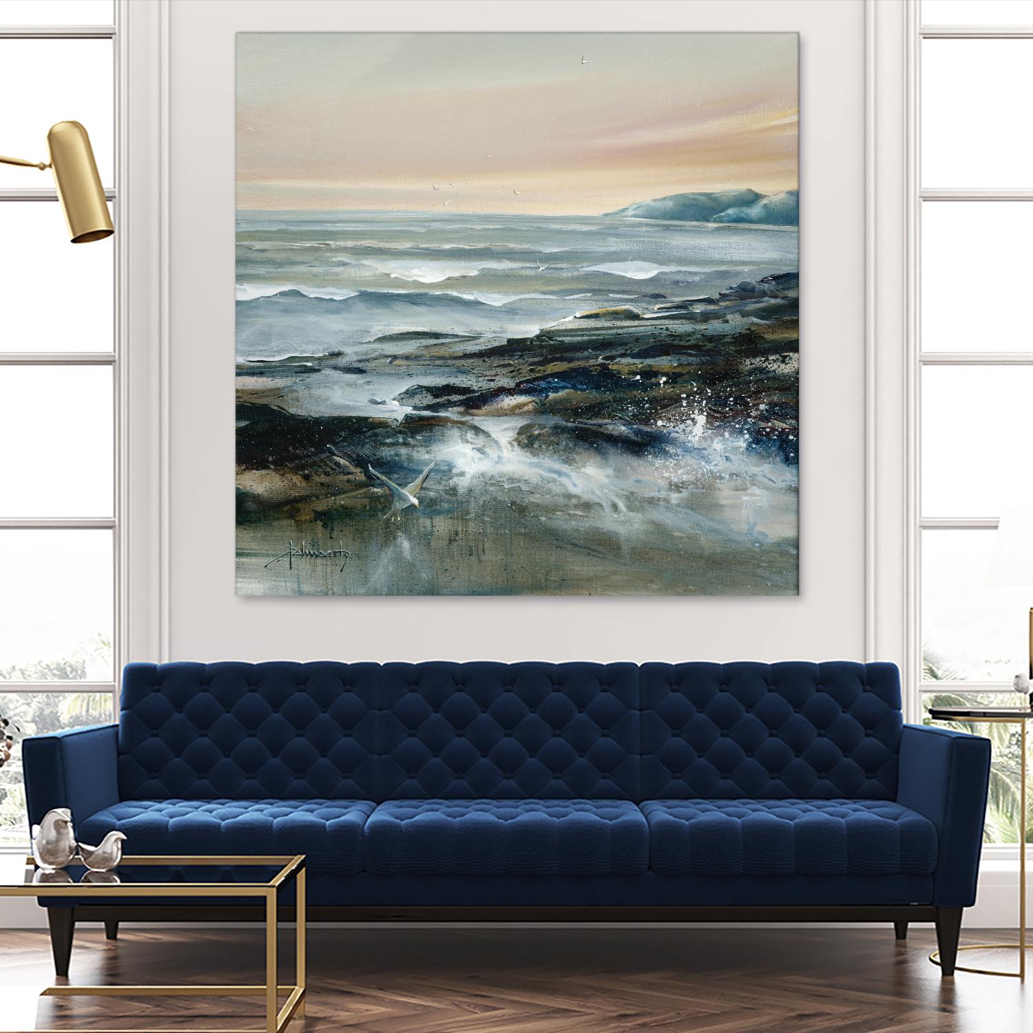 Flaux Flottant by Roland Palmaerts on GIANT ART - grey sea scene