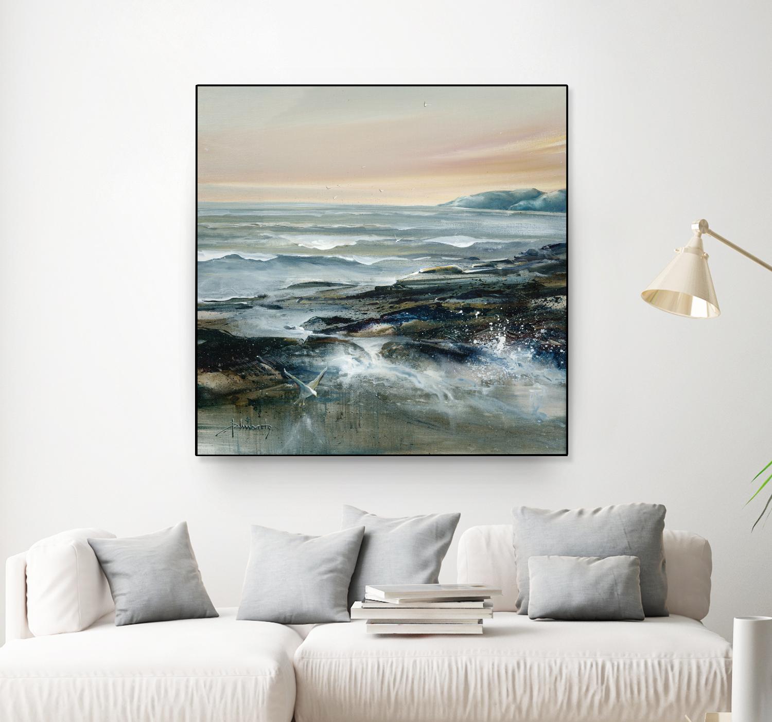 Flaux Flottant by Roland Palmaerts on GIANT ART - grey sea scene