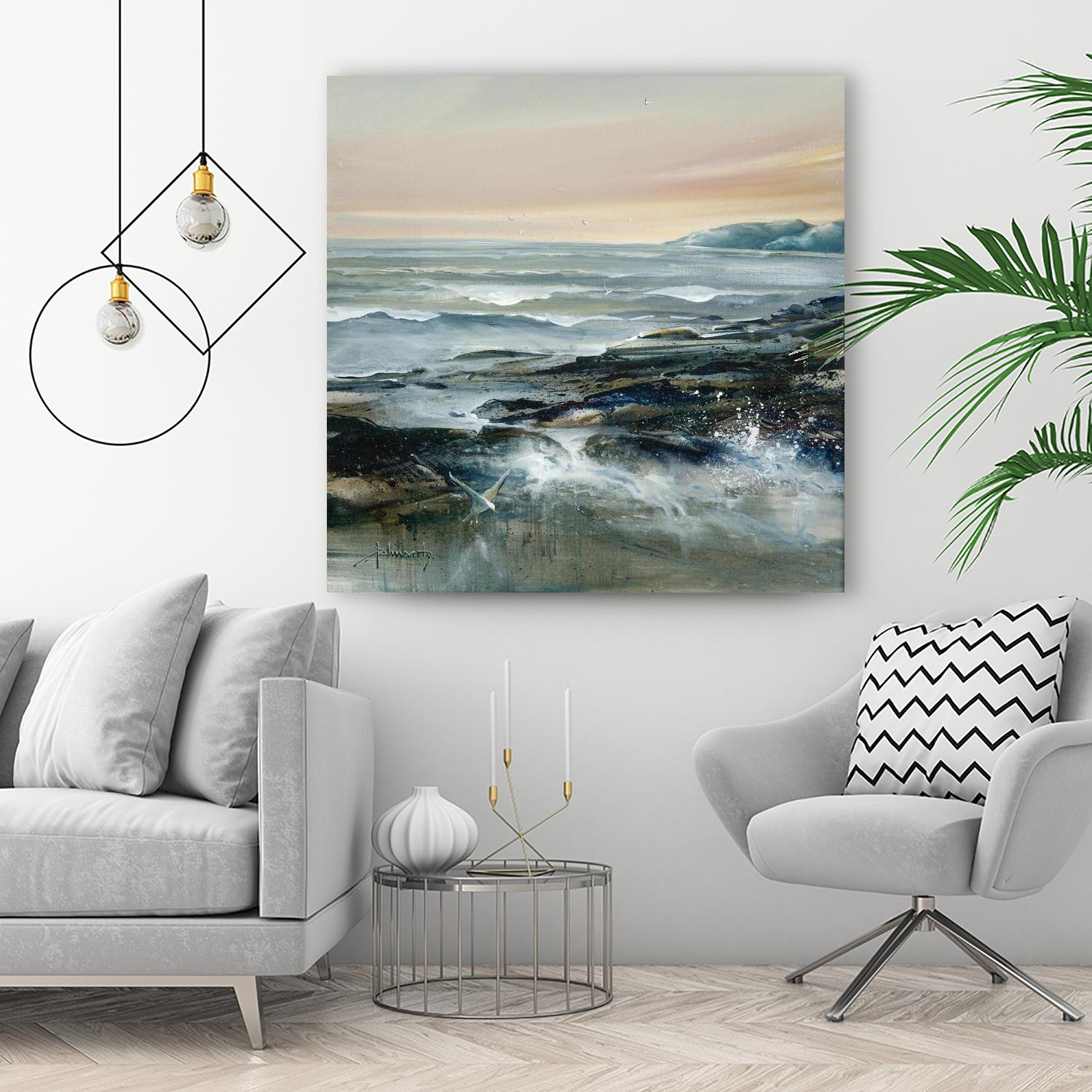 Flaux Flottant by Roland Palmaerts on GIANT ART - blue sea scene québécois