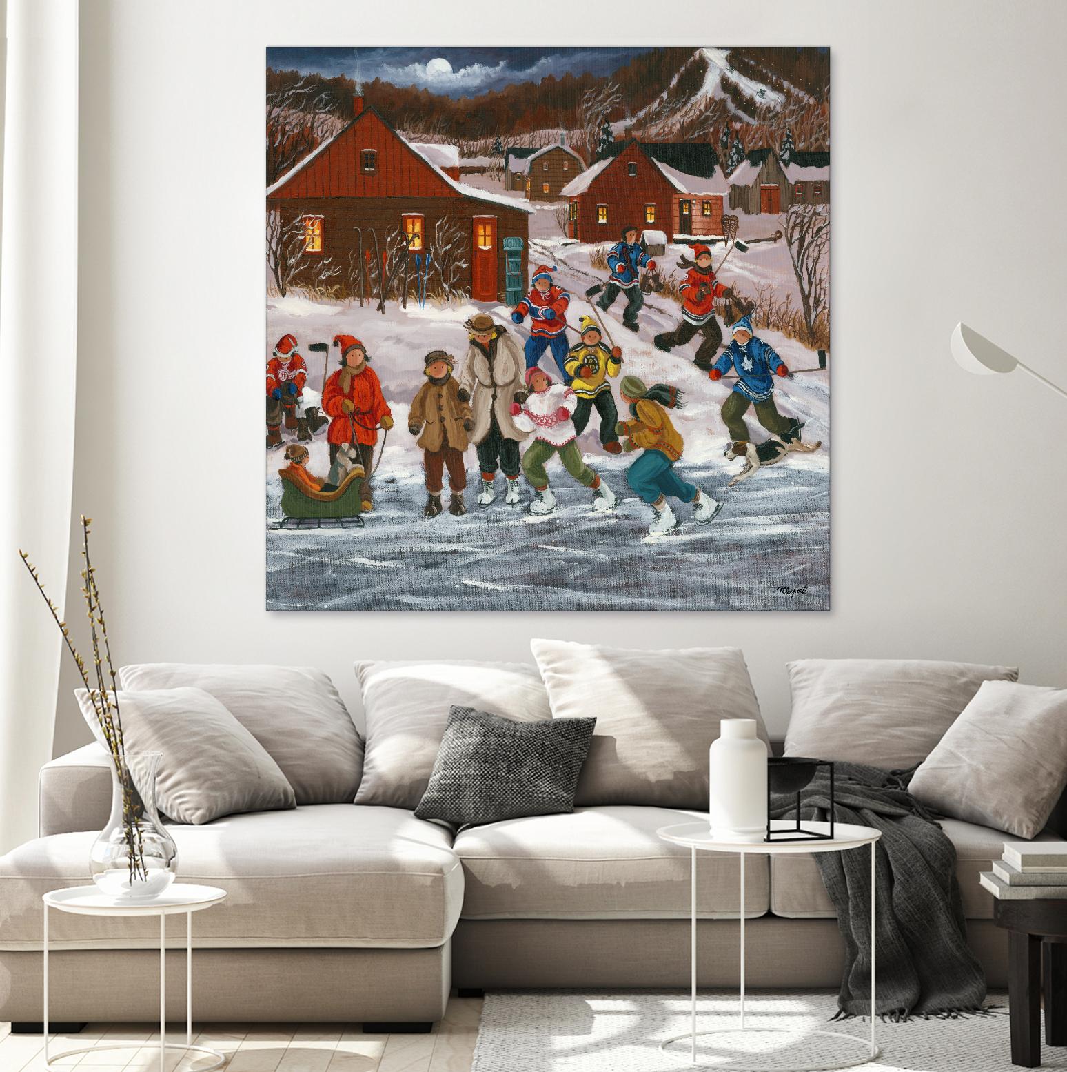 Sur le lac gelé by Nicole Laporte on GIANT ART - red winter scenes