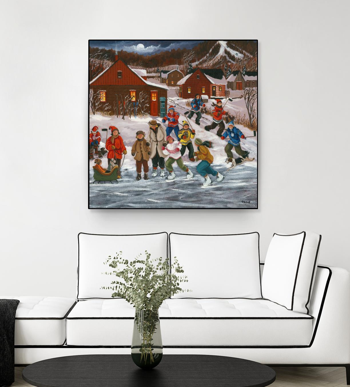 Sur le lac gelé by Nicole Laporte on GIANT ART - red winter scenes