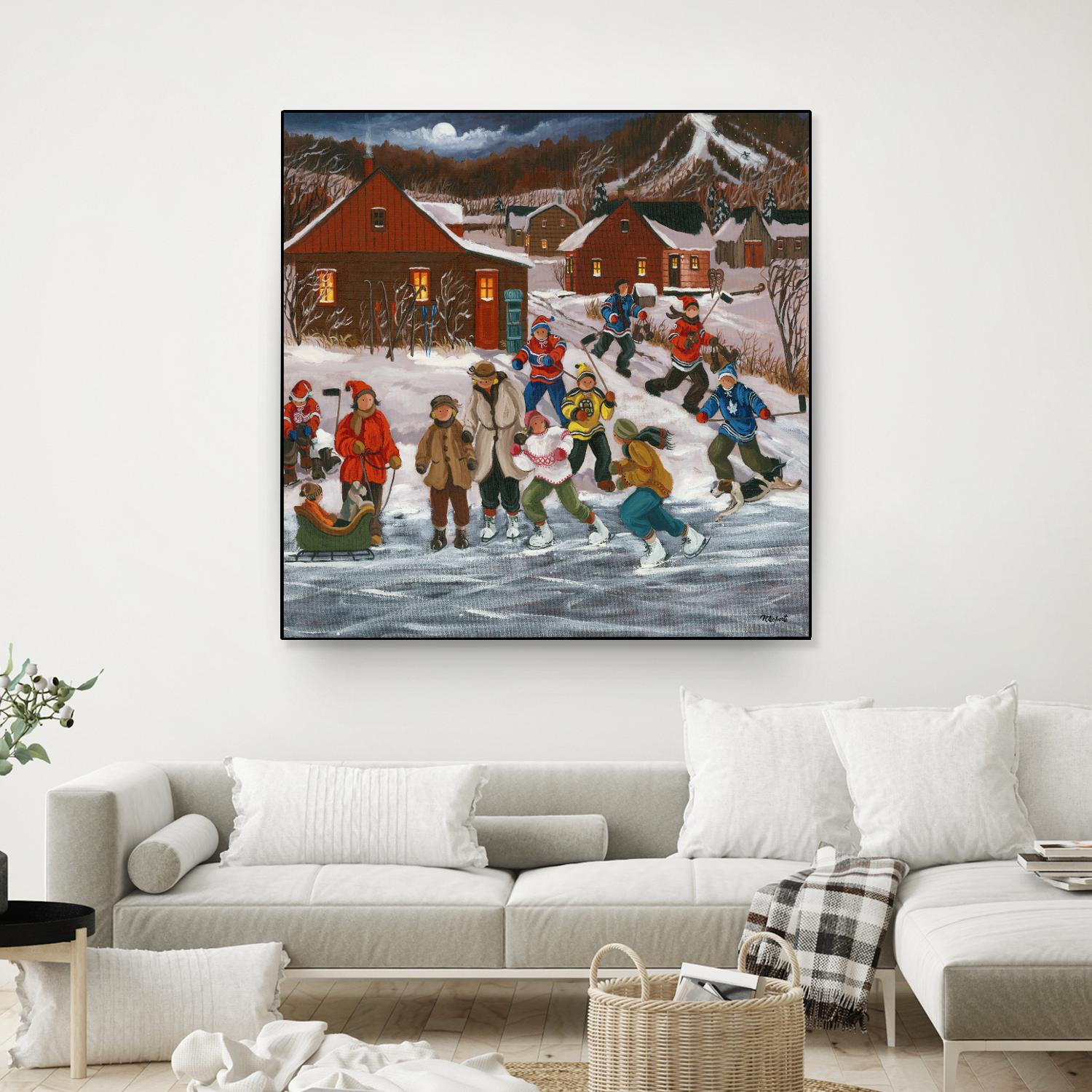 Sur le lac gelé by Nicole Laporte on GIANT ART - red winter scenes