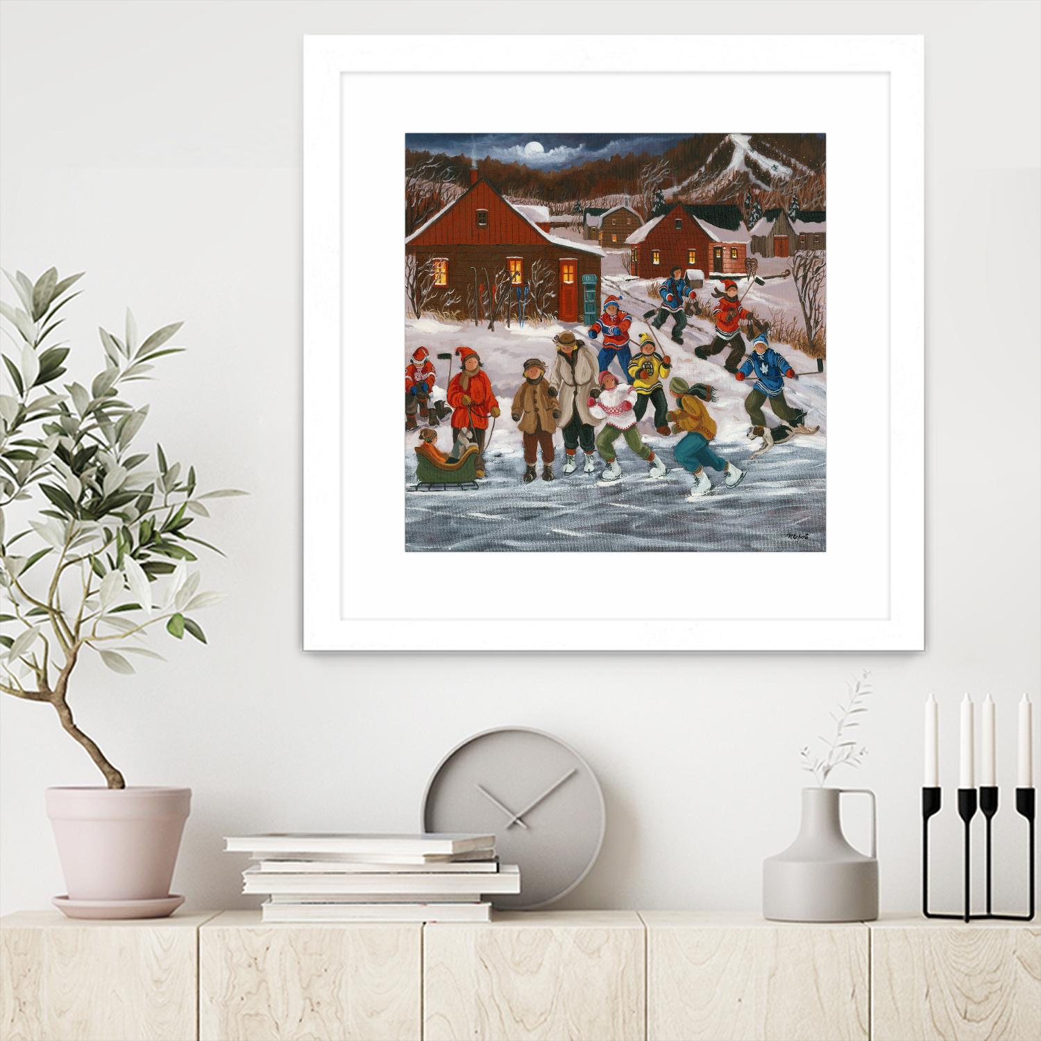 Sur le lac gelé by Nicole Laporte on GIANT ART - red winter scenes