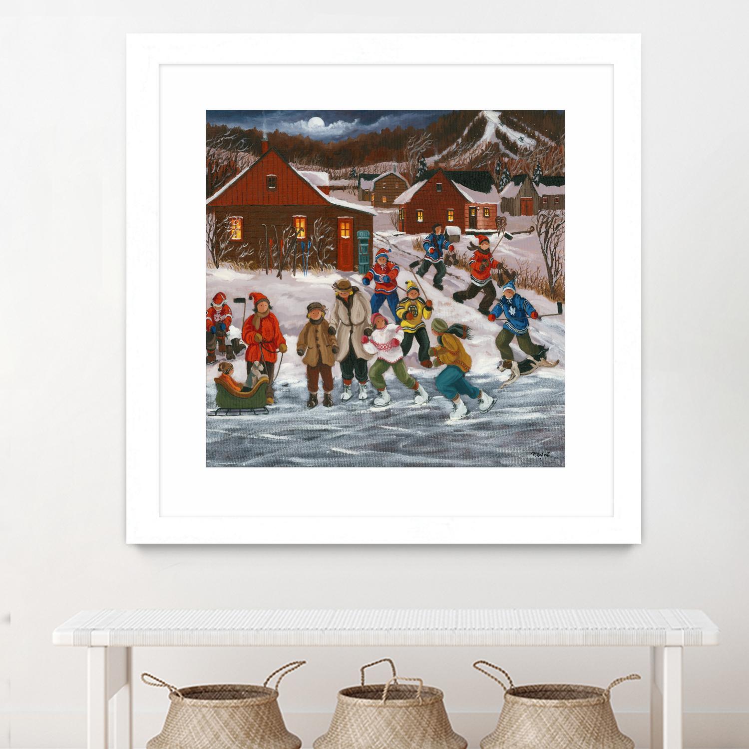 Sur le lac gelé by Nicole Laporte on GIANT ART - red winter scenes