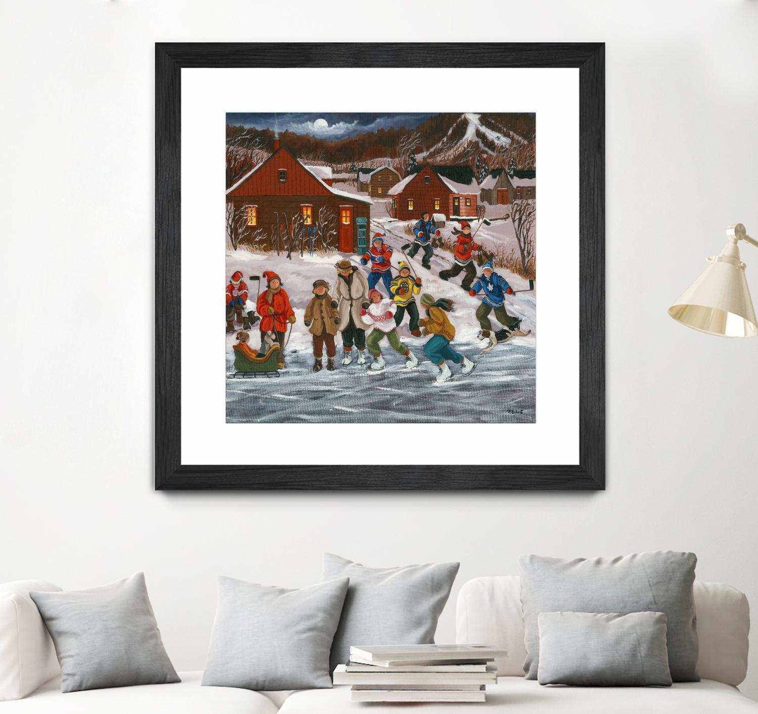 Sur le lac gelé by Nicole Laporte on GIANT ART - red winter scenes